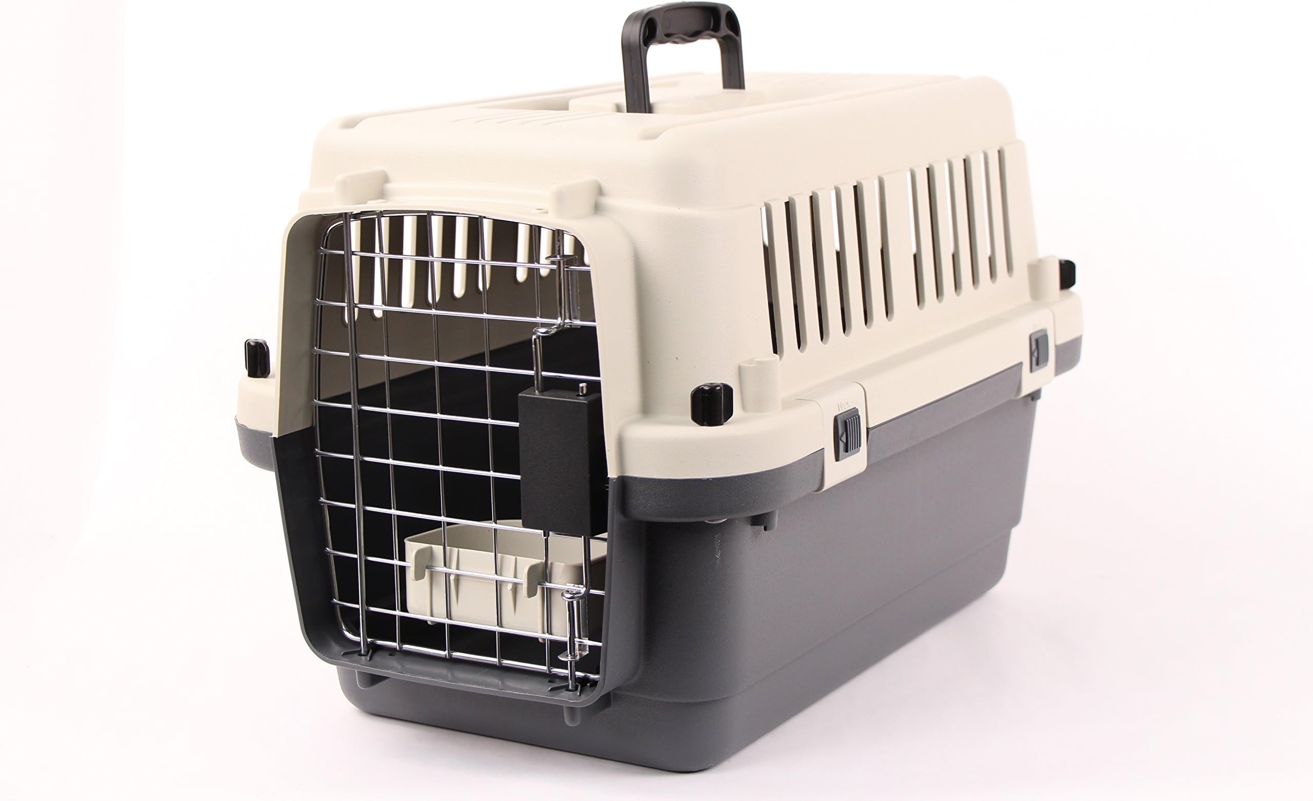 JunkieDog Pet Kennel Direct 22" Airline Approved Plastic Dog/Cat Pet Kennel Carrier or Air Travel with Chrome Door and Free Cup Foldable Dog Travel Crate