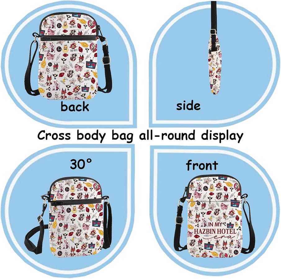 Hazbin - Borsa A Tracolla Con Personaggi Dei Cartoni Animati, Regalo Per Fan Dell'anime, Hotel Cross, Medium