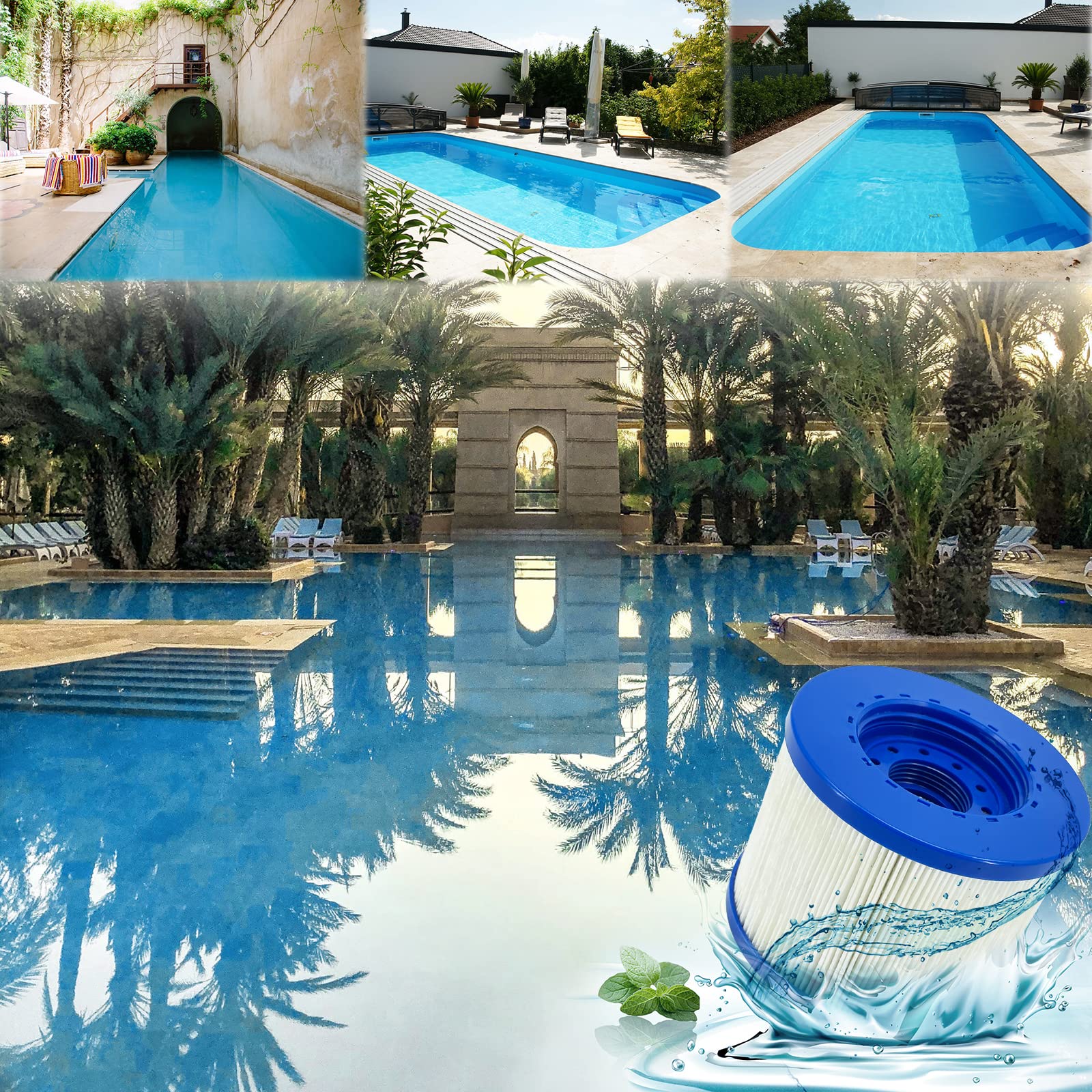 YANHUA Filtro de SPA para Filtro de SPA, Cartucho de Filtro Hot Tub/SPA con Rosca para Filtro de SPA Clever SPA, Adecuado para Aqua SPA/Aquaparx/Ospazia/Nordic SPA/Etc. (4)
