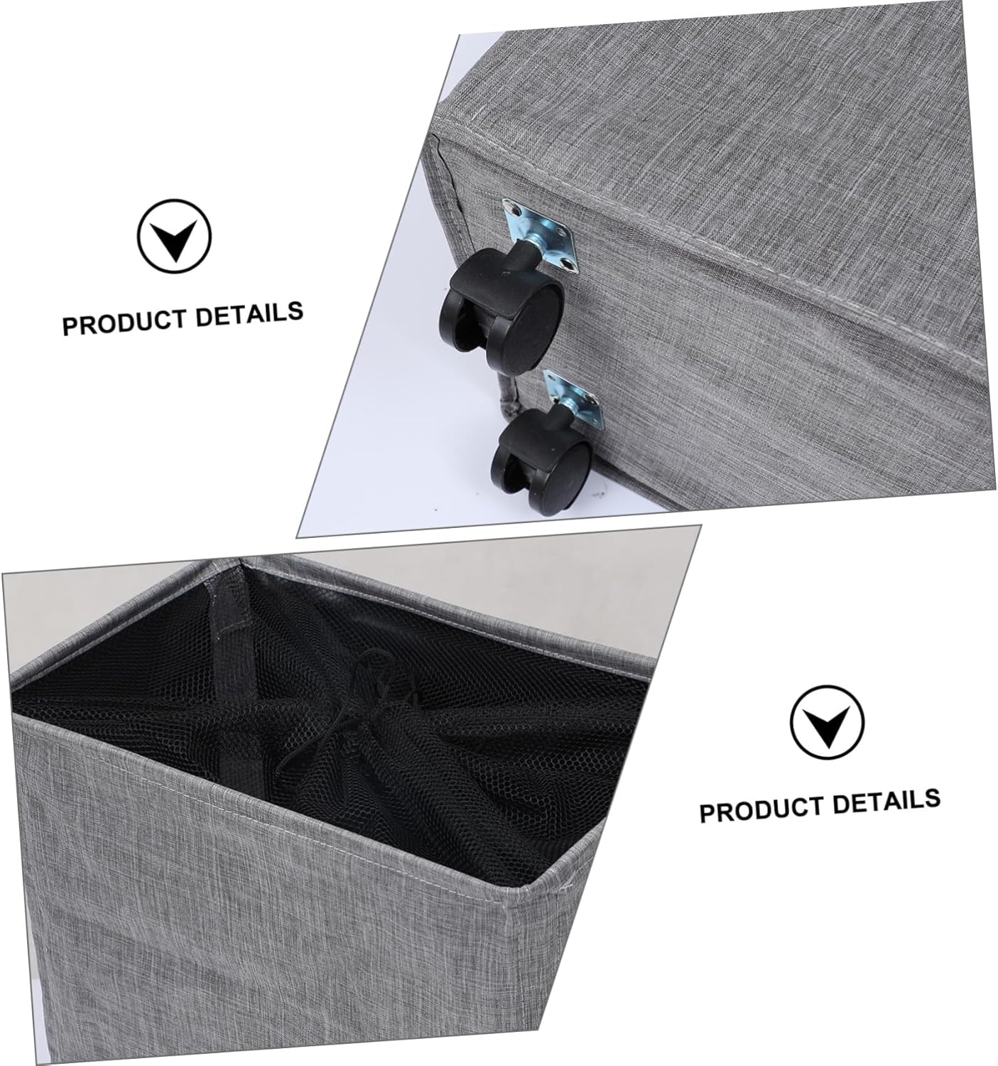 Laundry Basket with Wheels and Handles Foldable Laundry Hamper Bag for Bedroom Bathroom Closet Portable Rolling Storage Bin for Dirty Clothes Light Gray