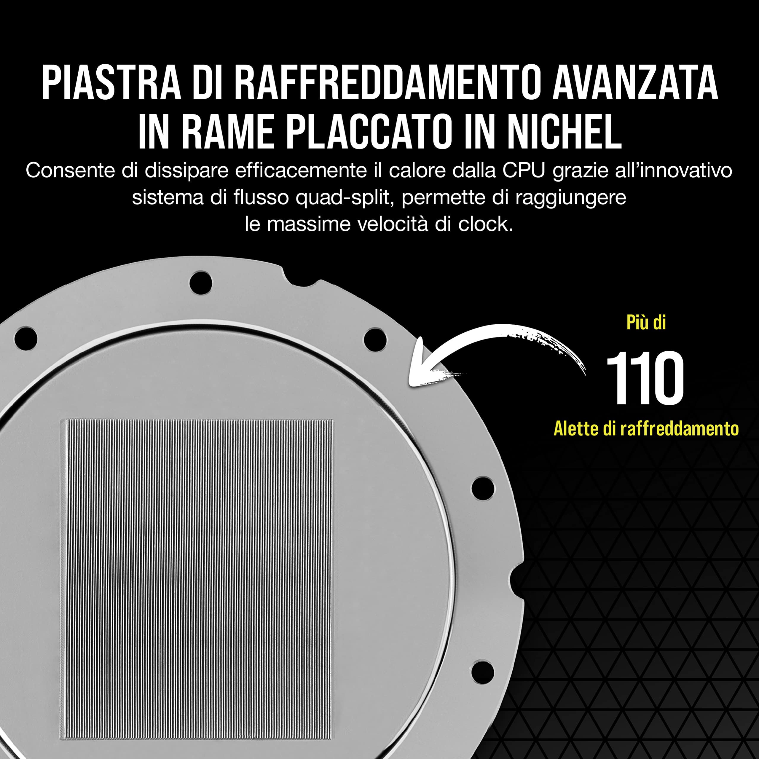 Corsair Hydro X Series XC7 RGB PRO Waterblock per CPU Intel LGA 1700, 1200, 115X e Socket AMD AM4 (Piastra di Raffreddamento in Rame Placcato, Più di 110 Micro-Alette di Raffreddamento) Bianco