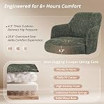 LUE BONA Tabourets à barres pivotantes Ensemble de 2, 26" Tabourets de comptoir avec dos ergonomique semi-fermé, bar-tools rembourrés Chenille avec coussin de printemps pour l'île de la cuisine, vert grisâtre