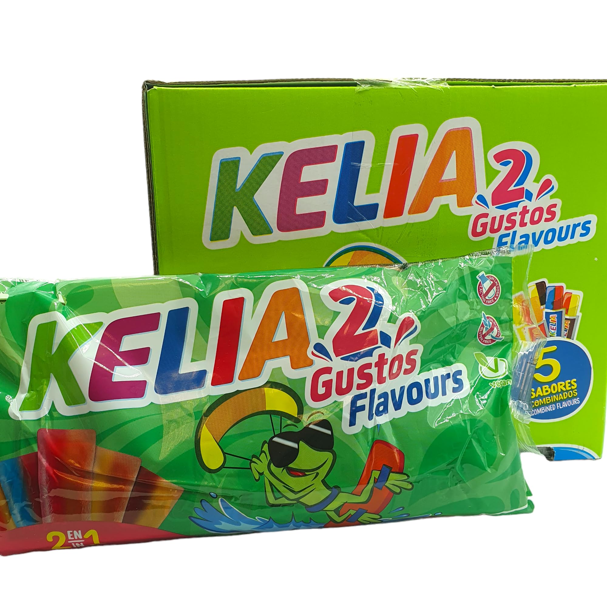 Polos Flash Kelia SIN AZUCAR - 60 Unidades de Flash - Polines Flax Sin Azucar - 5 Sabores: Fresa, Cola, Naranja, Limon y Frambuesa - Polos Kelia Sin Azucar - 4