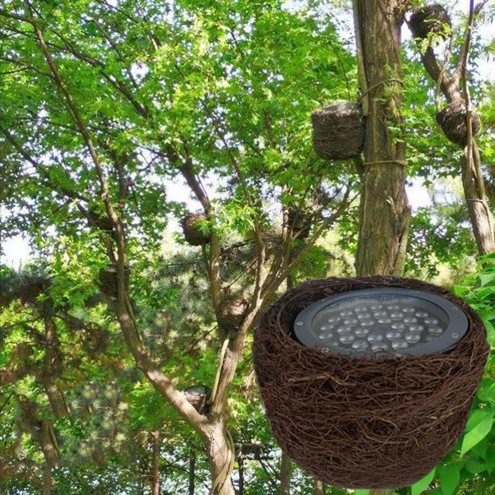 Foco LED empotrado para exteriores - Lámpara de nido de pájaro Iluminación de árbol Lámpara de paisaje para exteriores Foco LED IP65 Luz de inundación a prueba de lluvia(White Light,12 W(85-265v))