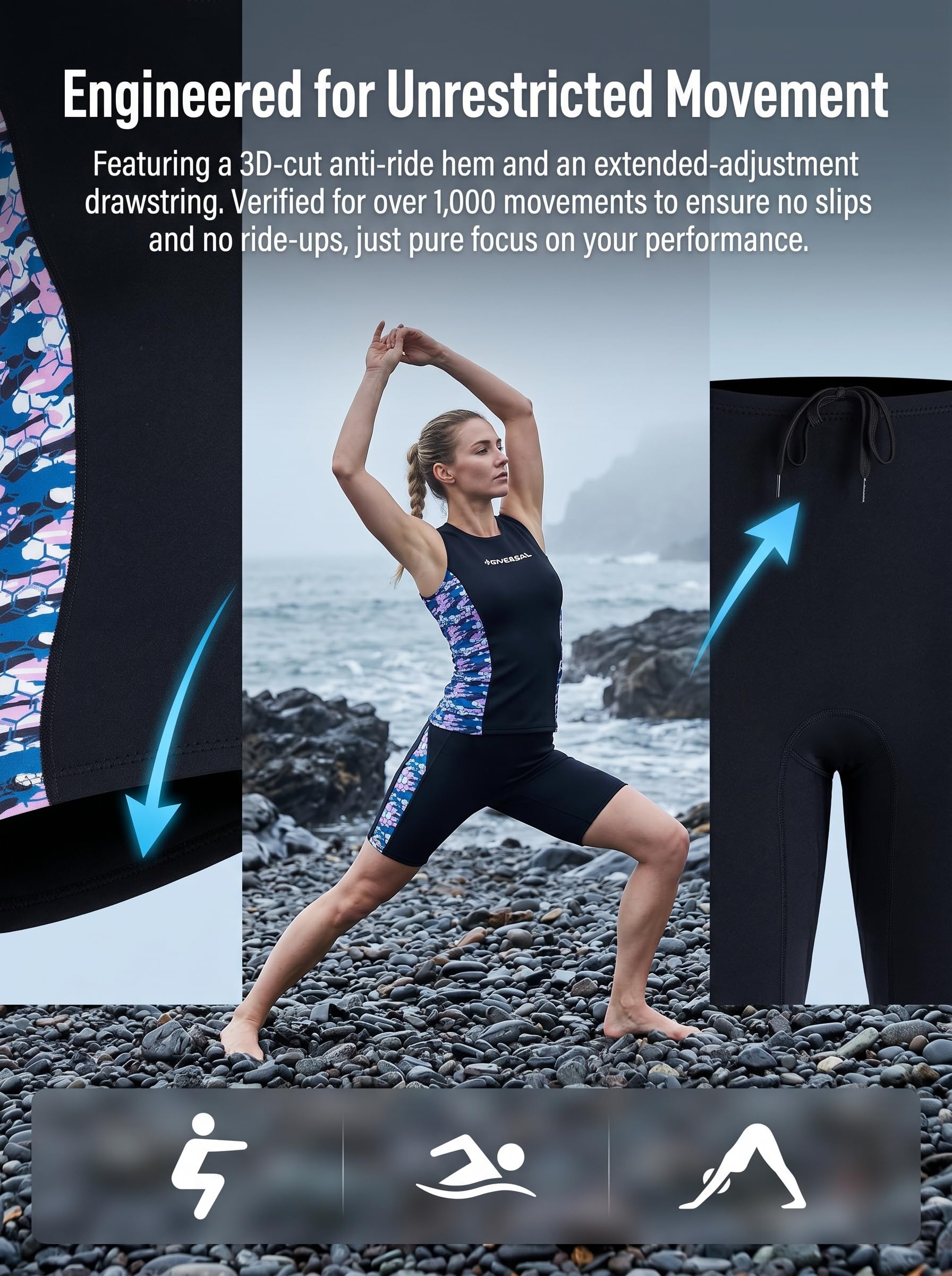 Chaleco de buceo cálido de 2 mm para mujeres/hombres, pantalones cortos de buceo para surf y natación