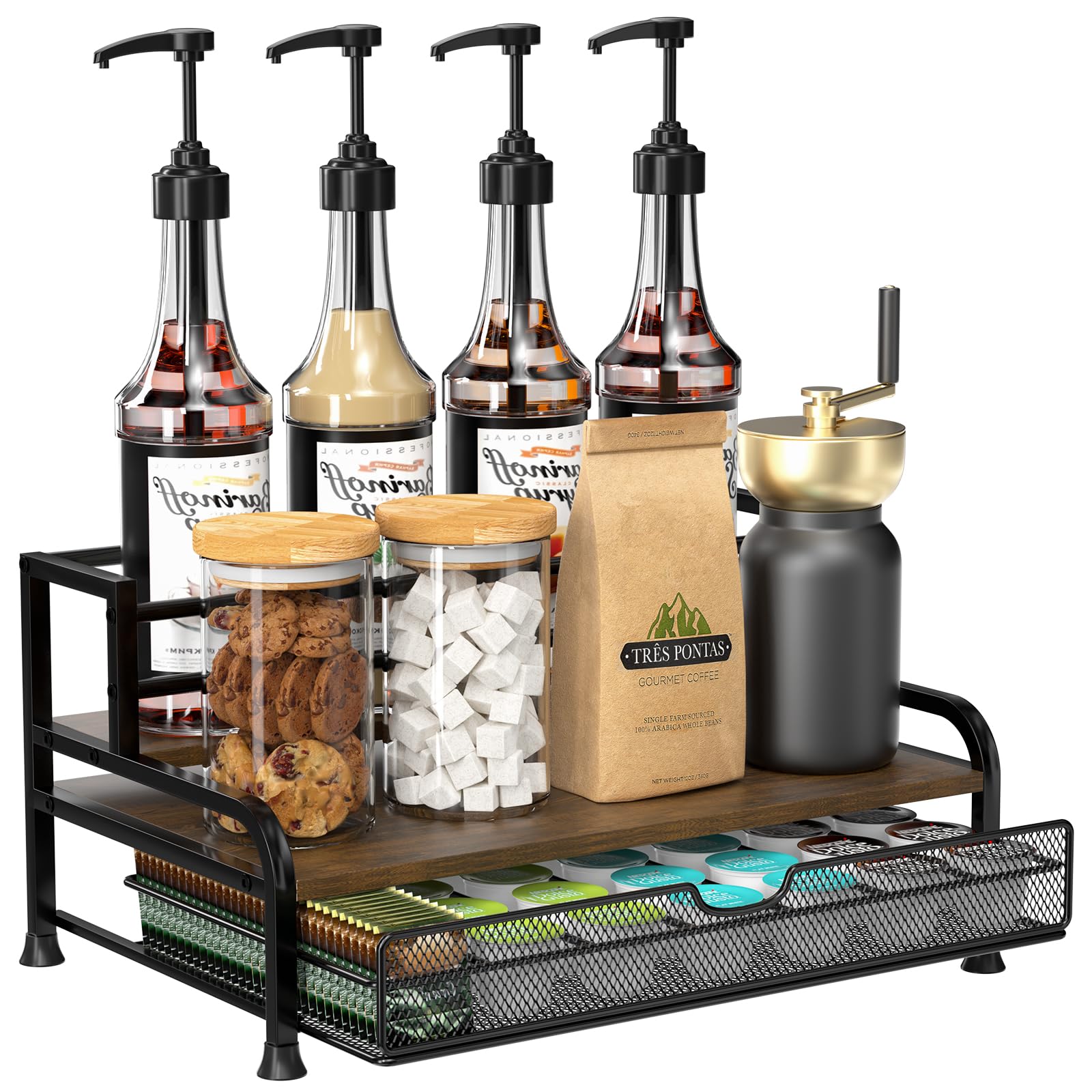 Amazon.co.jp: PONEYA コーヒーシロップラックオーガナイザー 3