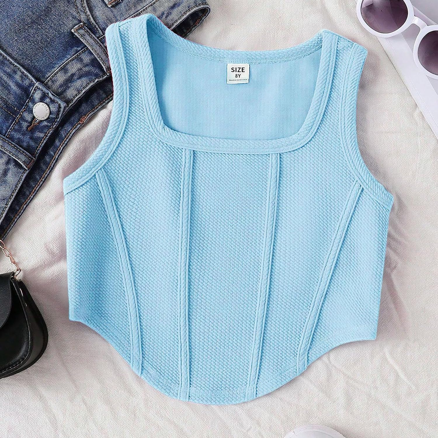 Duxyoz Girls Tank Tops Kids Summer Casual Sports Crop Top
