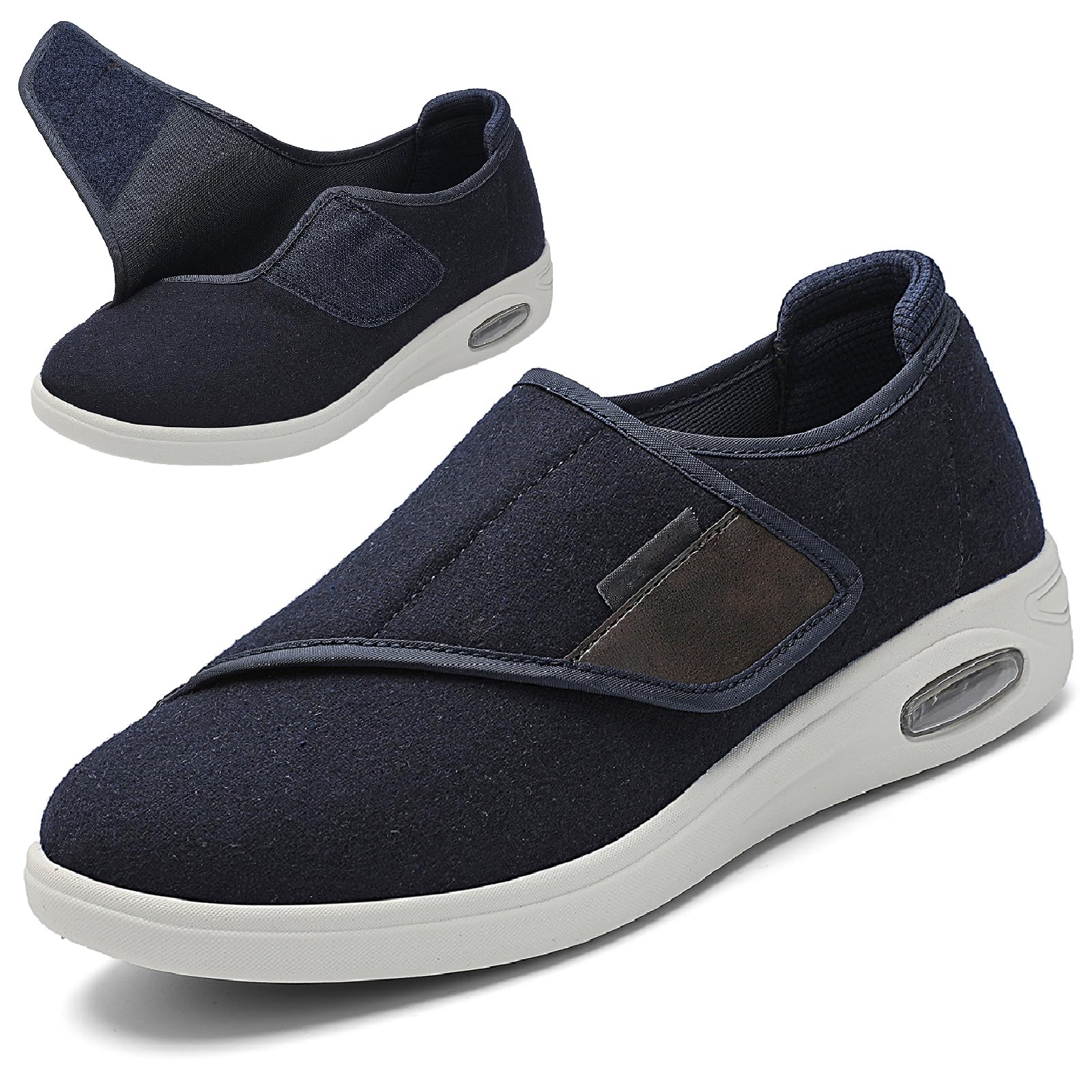 Scarpe per Diabetici Donna Extra Larghe Edema Uomo Pantofole Traspirante Regolabili Antiscivolo Scarpe da Passeggio per Anziani Piedi Gonfi