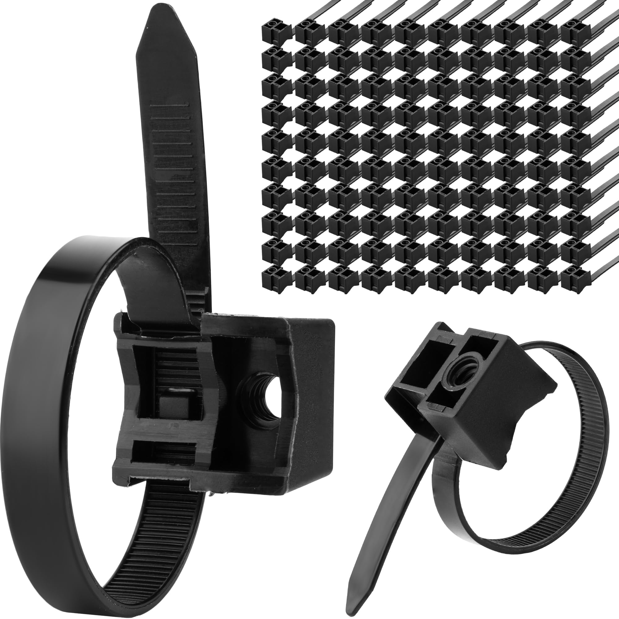 Boltza Black Boltza® Saddle Mount Cable Ties - 7.5Mm X 180Mm | Durable And Versatile Cable Management Solution (10)