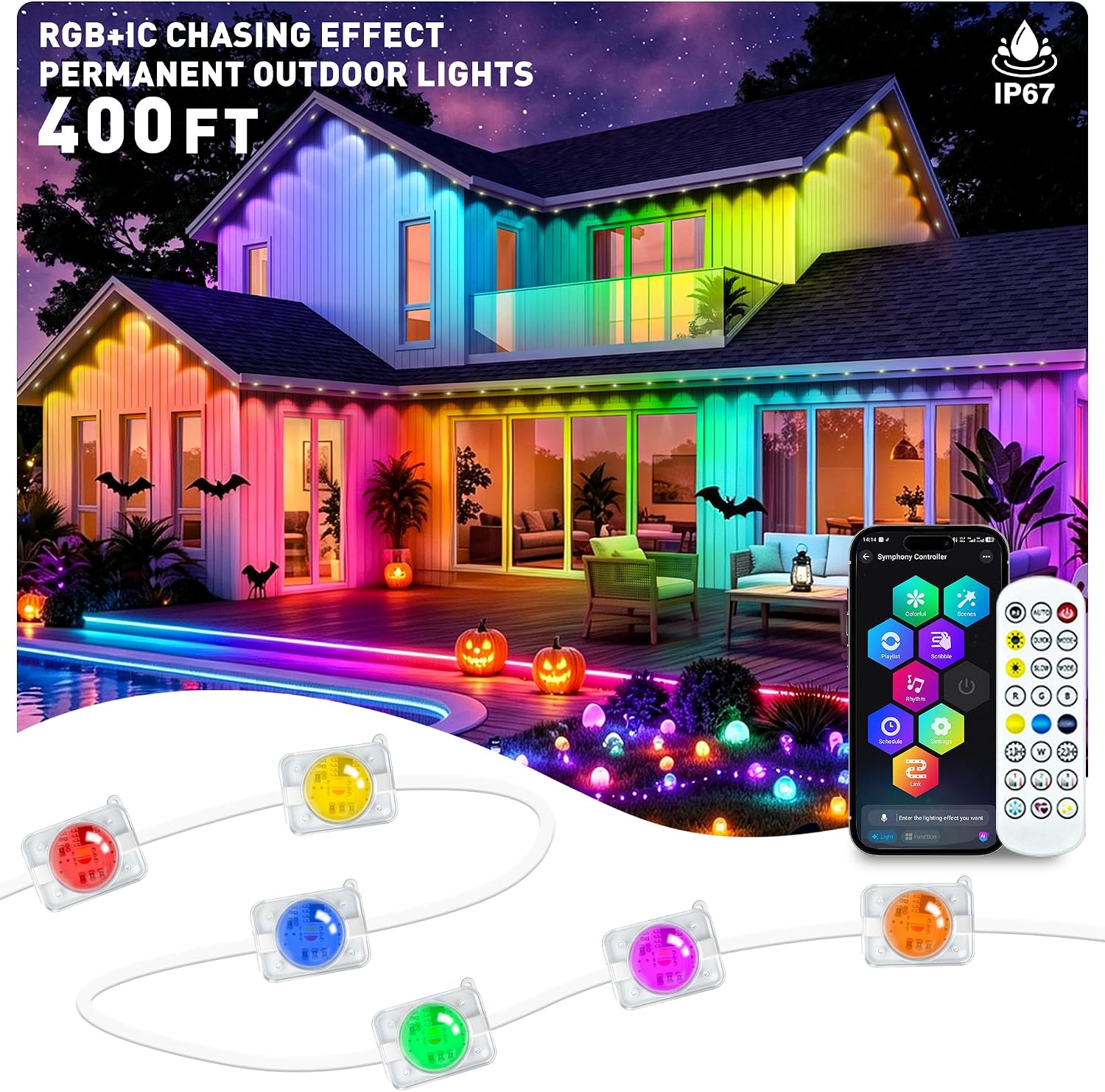 400FT Smart Permanent Outdoor Lights,...