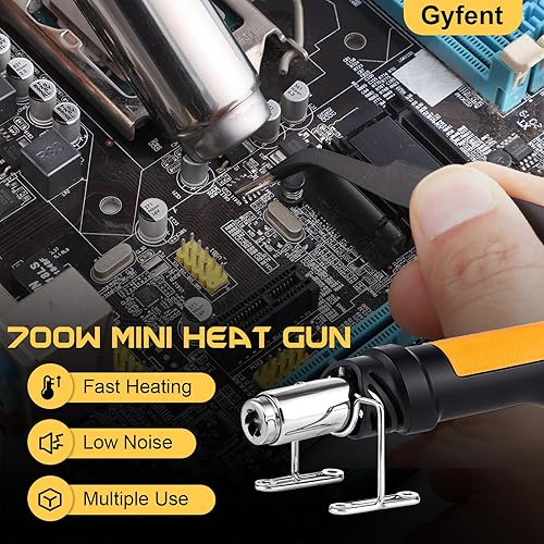 Miniatura 6 de Pistola de calor, 700 W, 212 F  932  (212.0 F  932.0 F) Mini pistola de calor de soldadura estación de retrabajo de aire caliente con pantalla