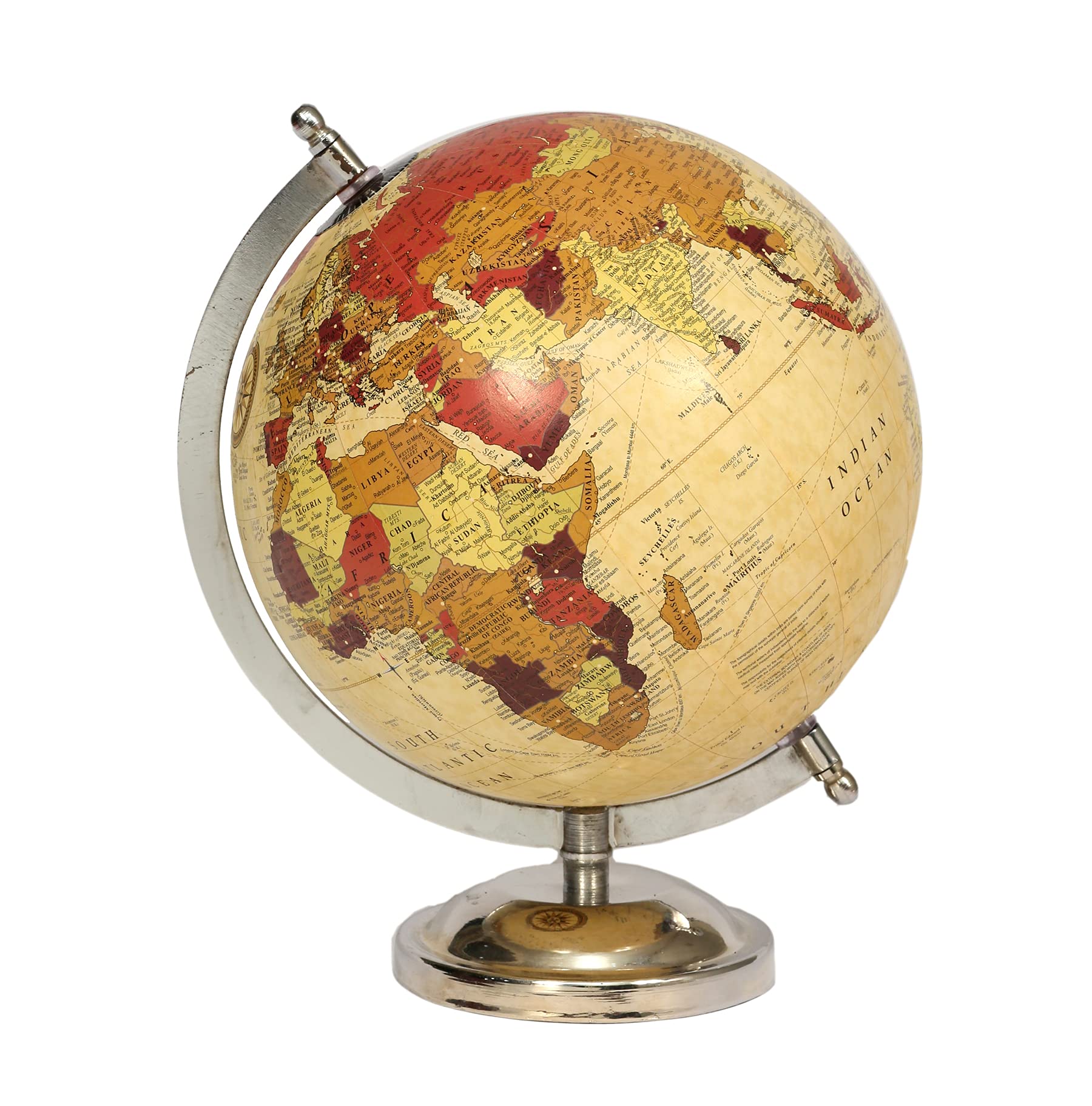 Gameshub Red & Yellow Combination Color Political Educational 8 Inch Rotating World Globe with Steel Finish Arc and Base/World Globe/Home Decor/Office Decor/Gift Item (B098BD1BDX) Amazon Price History, Amazon Price Tracker