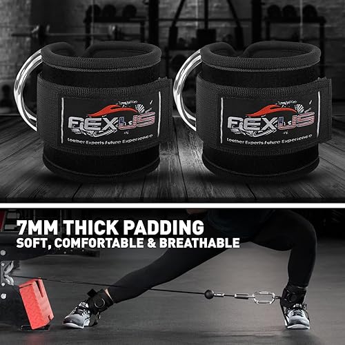 Miniatura 5 de Correa de tobillo para máquina de cable, cable profesional, puños de gimnasio para piernas, entrenamientos de glúteos, extensiones de piernas,
