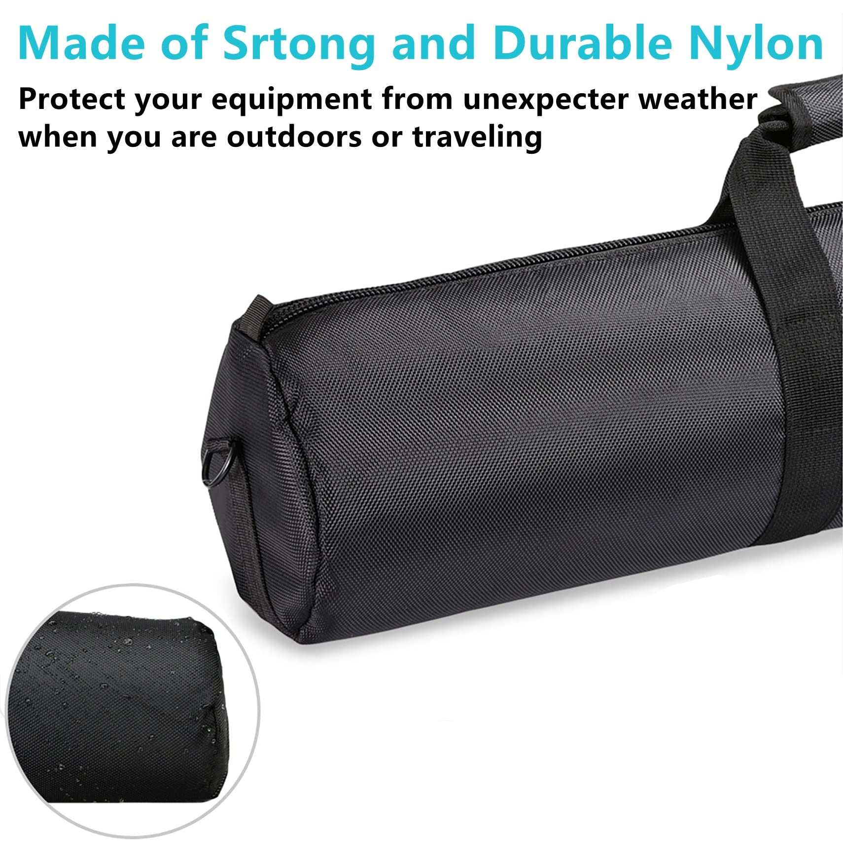 Selens Sac de transport pour trépied photo 100 x 20 cm - Sac de transport rembourré pour support C - Support de lumière - Support de fond - Trépied - Parapluie de studio - Lumière flash, Noir