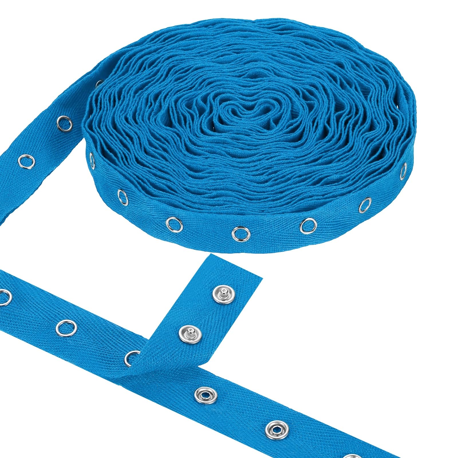QUARKZMAN 6 Iarde Di Nastro Con BotTono A Pressione Metallici Cotone | Per Cucire, Per Abbigliamento, DIY Larghezza.