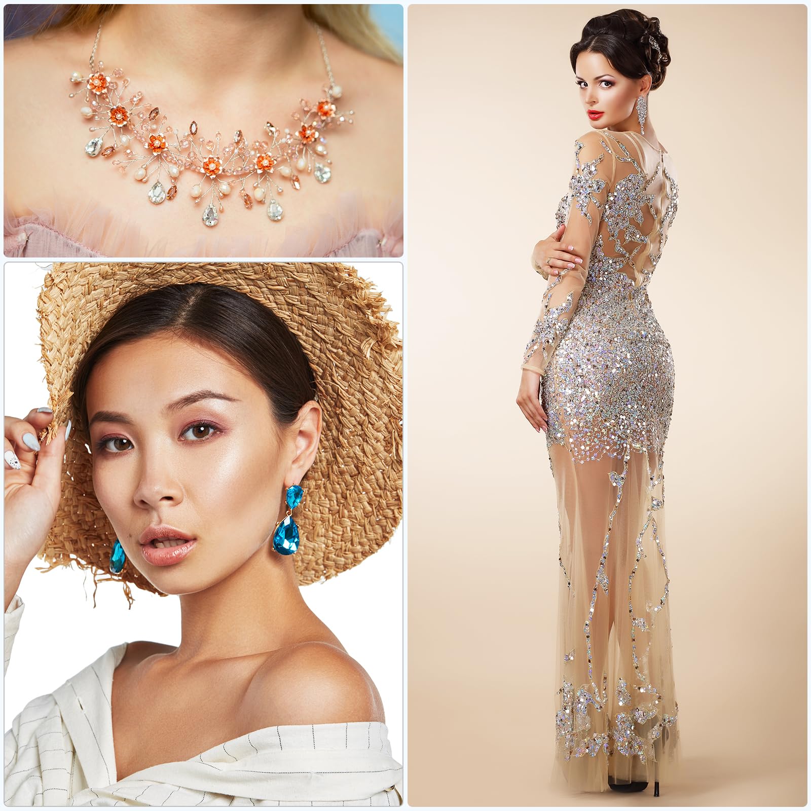 50 Pezzi / 100 Pezzi 8 * 13 Mm 9 * 18 Mm Di Strass A Goccia D'acqua A - Foto 4