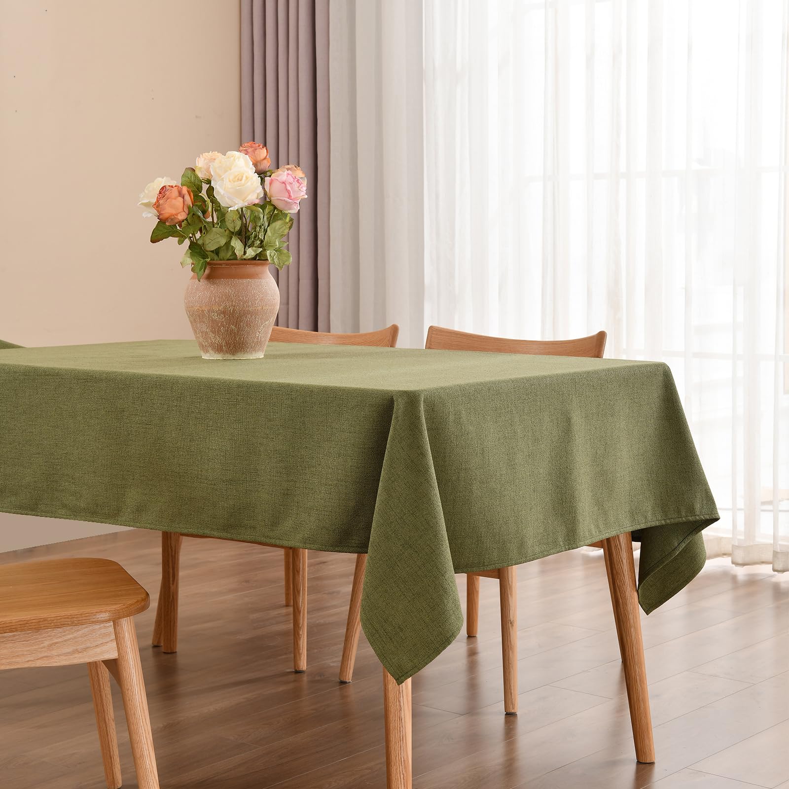 Photo 1 of ***STOCK IMAGE FOR REFERENCE***
WAITER TREE Olive Green Table Cloth Rectangle Table Cover 132"x90"