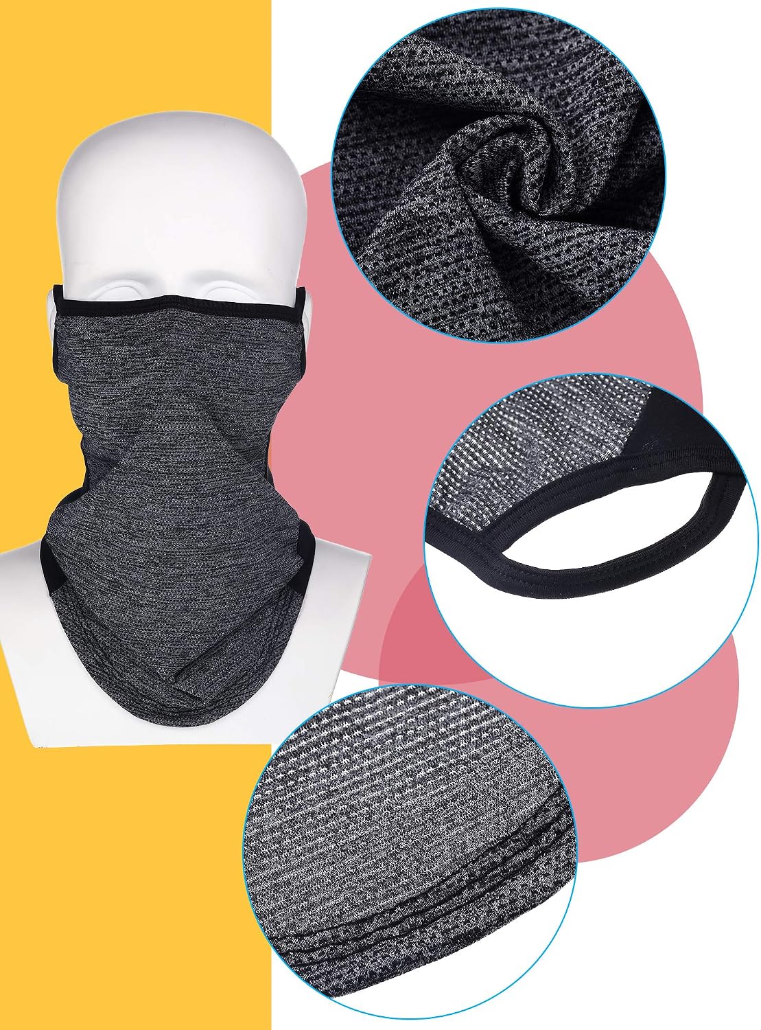 SATINIOR 4 Pcs Neck Gaiter Ear Loop image 4