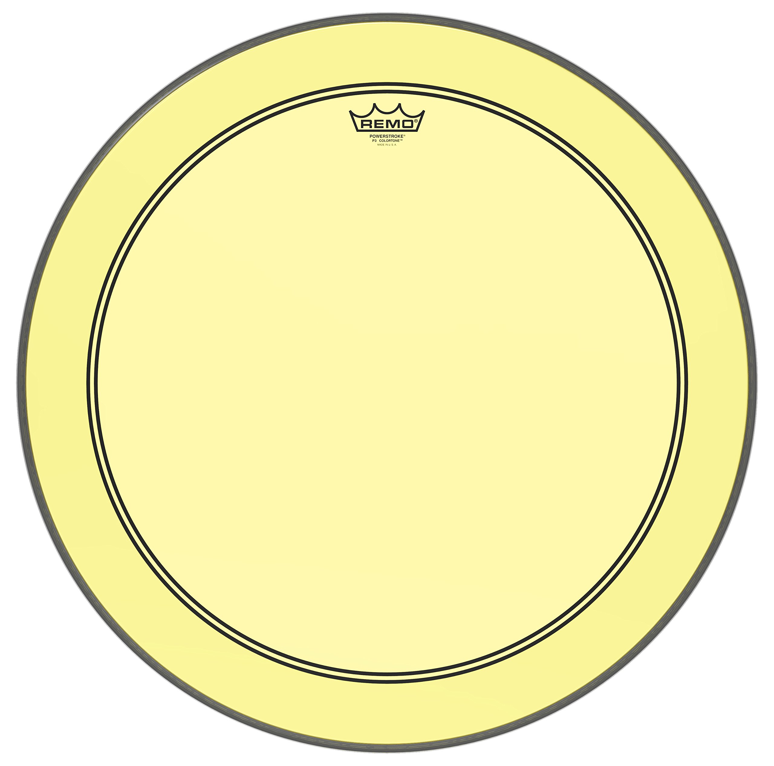 Remo Drumhead Colortone Powerstroke 3 Clear Yellow – 24″ – P3-1324-CT-YE