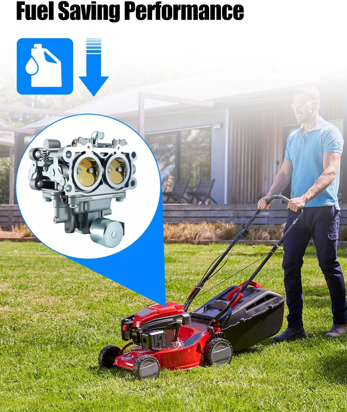 Carburetor Fit for B&S 845587 386777 Series Engines, Carb Tune Up Kit with Filter Fuel Pump Spark Plugs