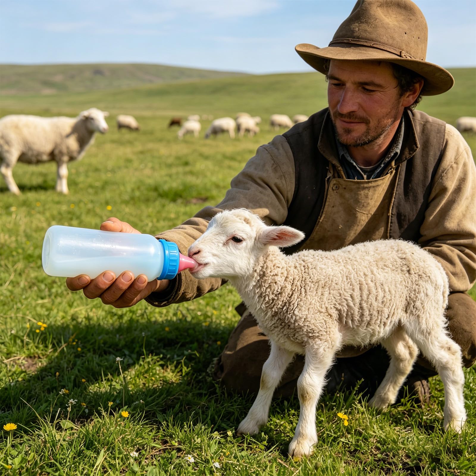 6 biberon in plastica per Bestiame con beccuccio esteso per Piccoli vitelli Pecora, Animali da Fattoria, Attrezzature per l ' Alimentazione capre