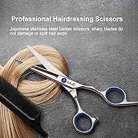 Vista 6 de ULG Tijeras de corte de pelo, tijeras de barbería profesional, tijeras de peluquería, tijeras, navajas para el adelgazamiento del cabello, tijeras