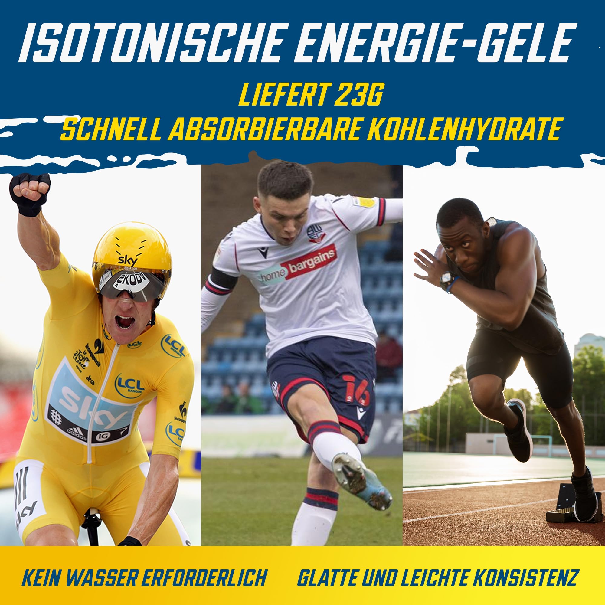 Applied Nutrition Isotonic Energy Gel | Performance-Enhancing Formula | Zero Fat Zero Sugar | 23g Carbohydrates Caffeine Free Sportgel (Pack of 6 x 60g) (Variety Pack)