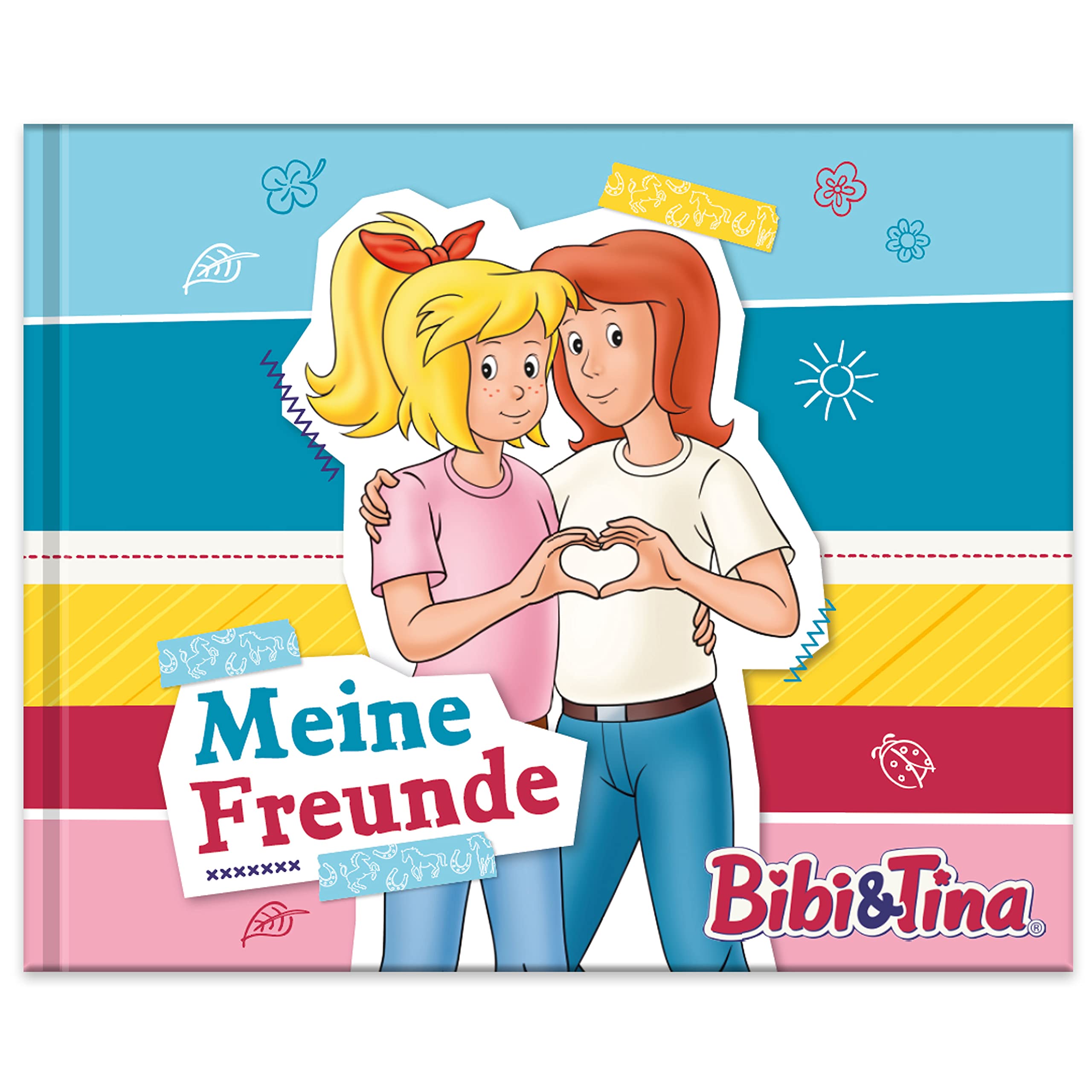 Papierdrachen Hochwertiges Freundebuch für Kinder - Bibi & Tina - Poesiealbum für alle kleinen Pferdefreunde - für 27 Freunde - buntes kindgerechtes Design
