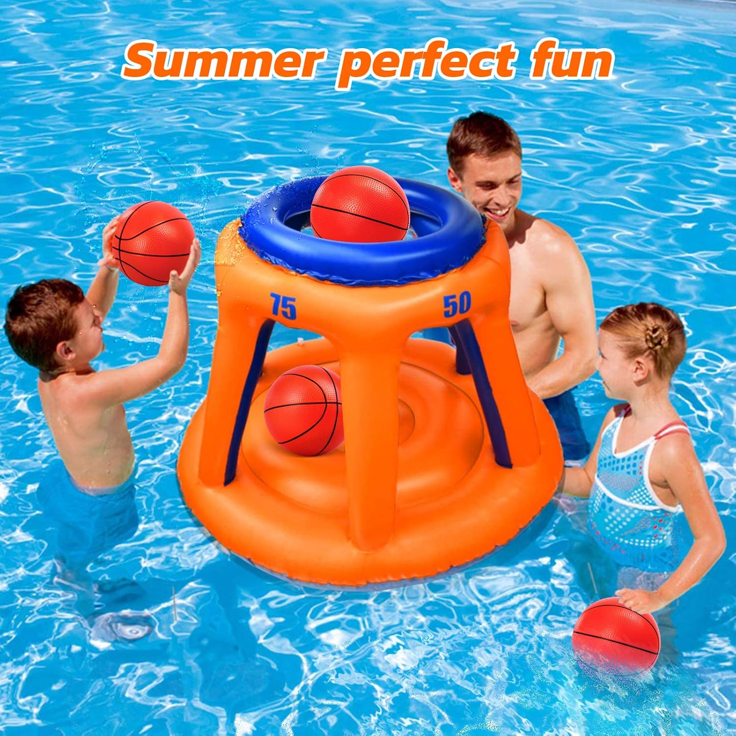 TNELTUEB Mini Basketball Replacement 8.5 Inch Pool Basketballs Ball Hoop Indoor Outdoor Toy, Fits All Standard Swimming Pool Basketball Hoop Pool Game Toy Water Games