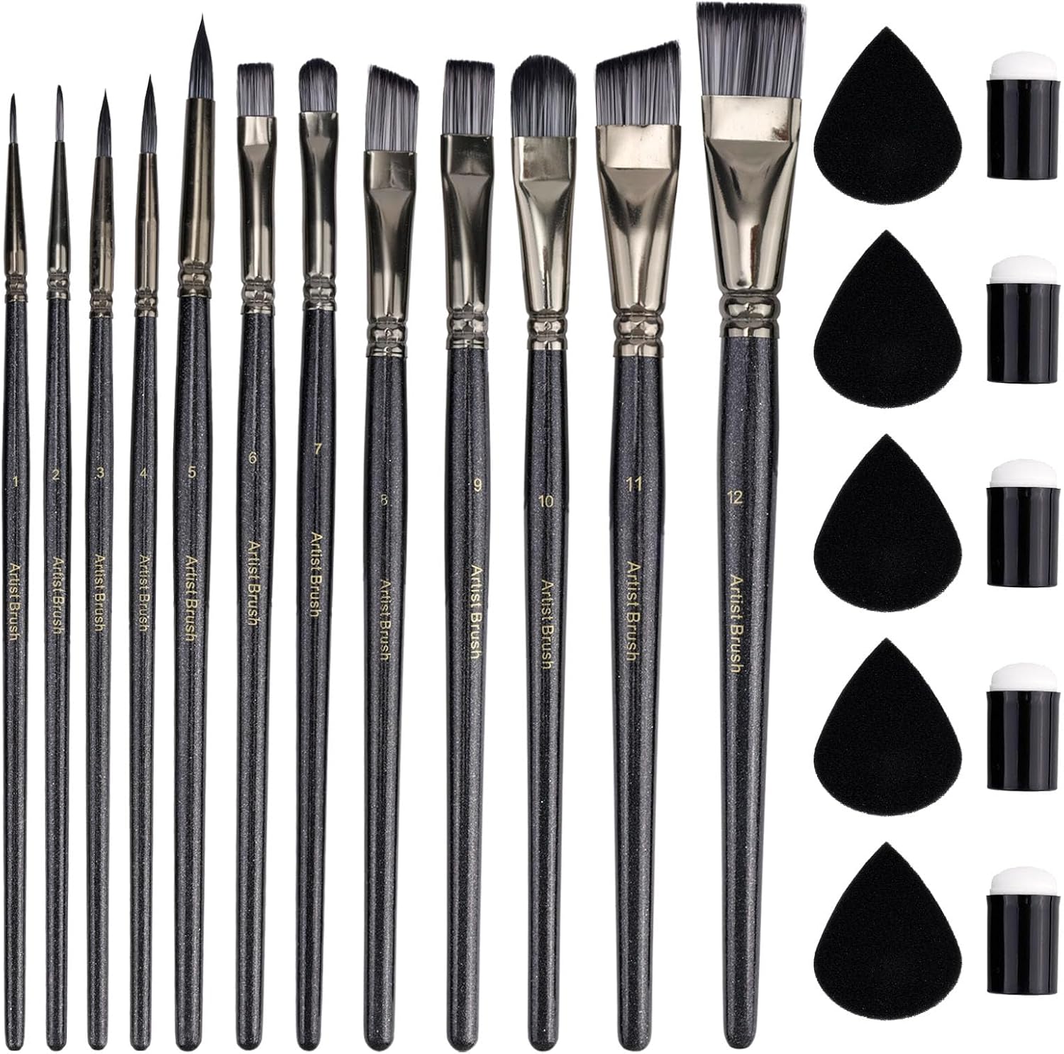 22pcs Face Painting Brushes and Sponges Set, Professional Face Paint Tools Multiuse Paintbrush Sets for Acrylic Oil Watercolor Tempera Painting Festivals Parties Body Art & DIY Crafts