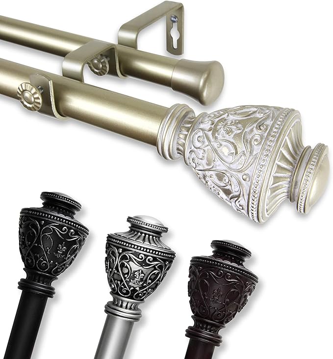 A&F Rod Décor Cambria Double Curtain Rod 1 inch Diameter
