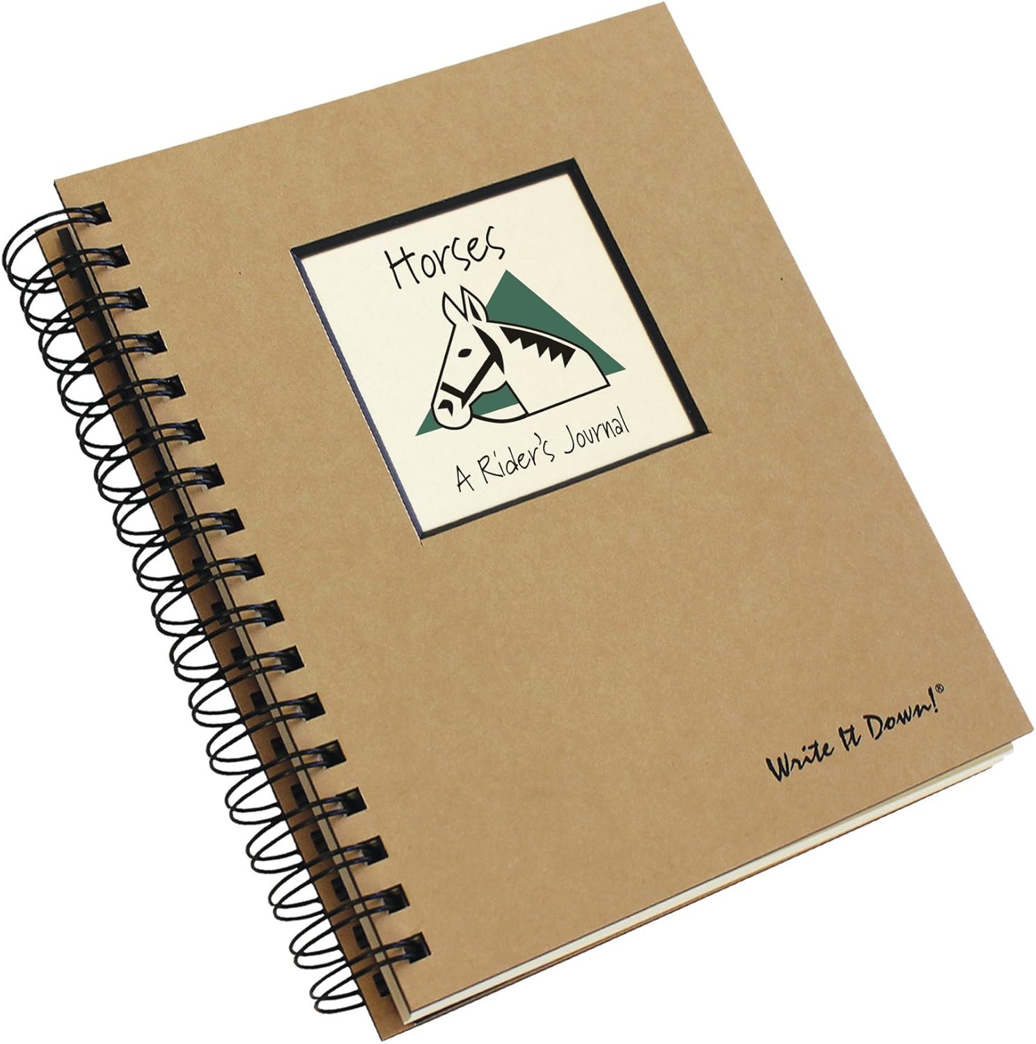 Write it Down series by Journals Unlimited, Guided Journal, Horses, A Rider's Journal, Full-size 7.5"x 9", Kraft Hard Cover, Made in USA