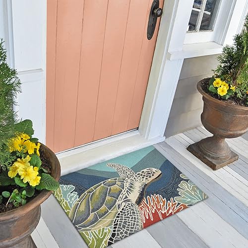 Ravella Indoor/Outdoor Durable Hand-Tufted UV Stabilized Rug- Akumal Ocean 2'