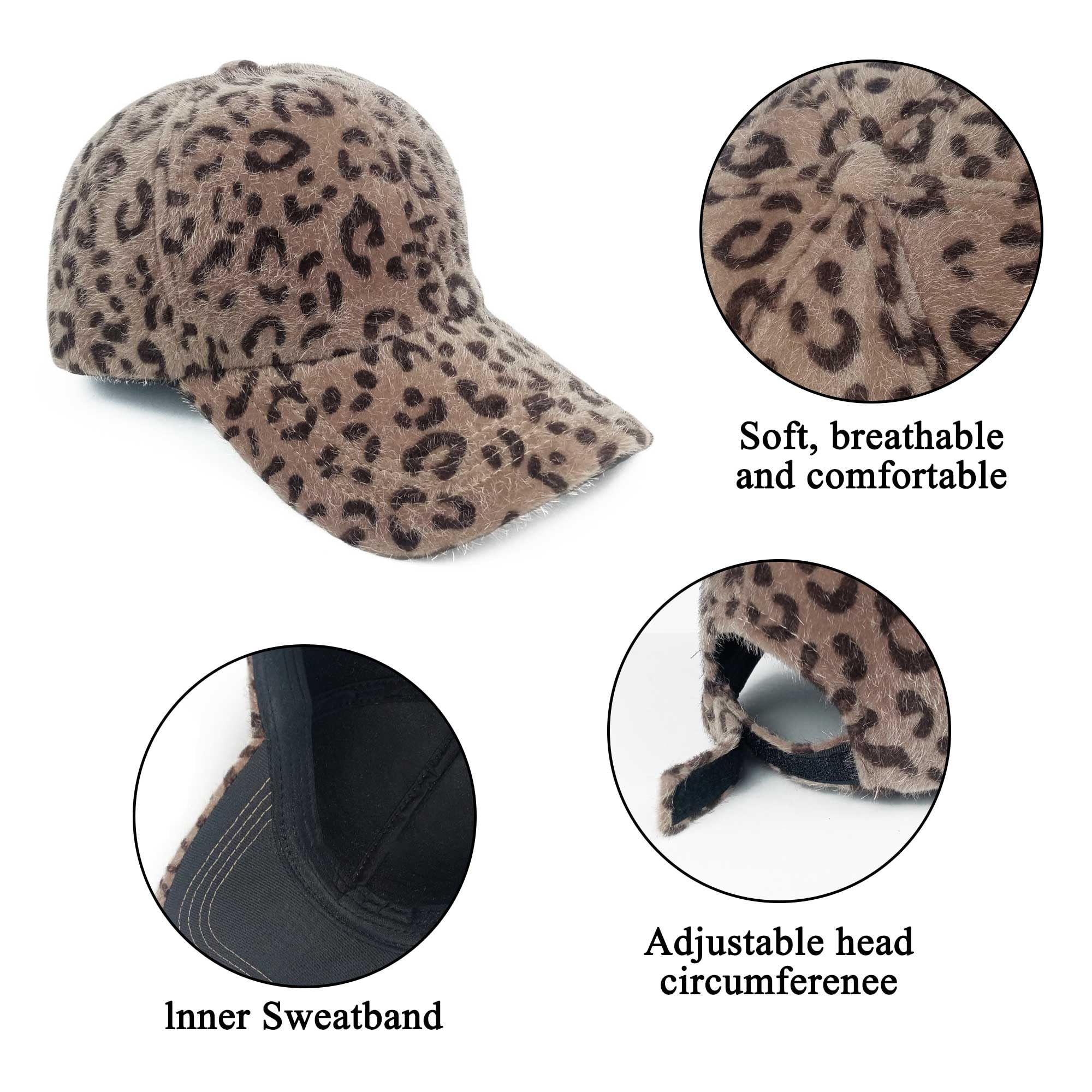 Women Leopard Baseball Caps Men Retro Golf Cap Adjustable Unisex Soft Bucket Hats Sports Cycling Hiking Tennis Outdoor (Baseballhat A-Brown)