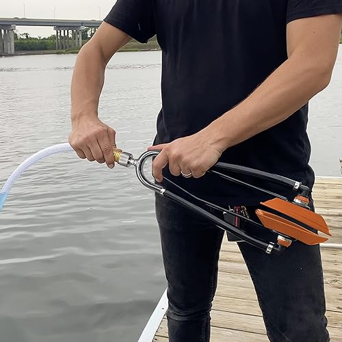 Miniatura 8 de Seaworks Flusher de motor de barco de acero resistente estilo manguito de doble alimentación, uso para anticongelante para invierno o lavado de agua