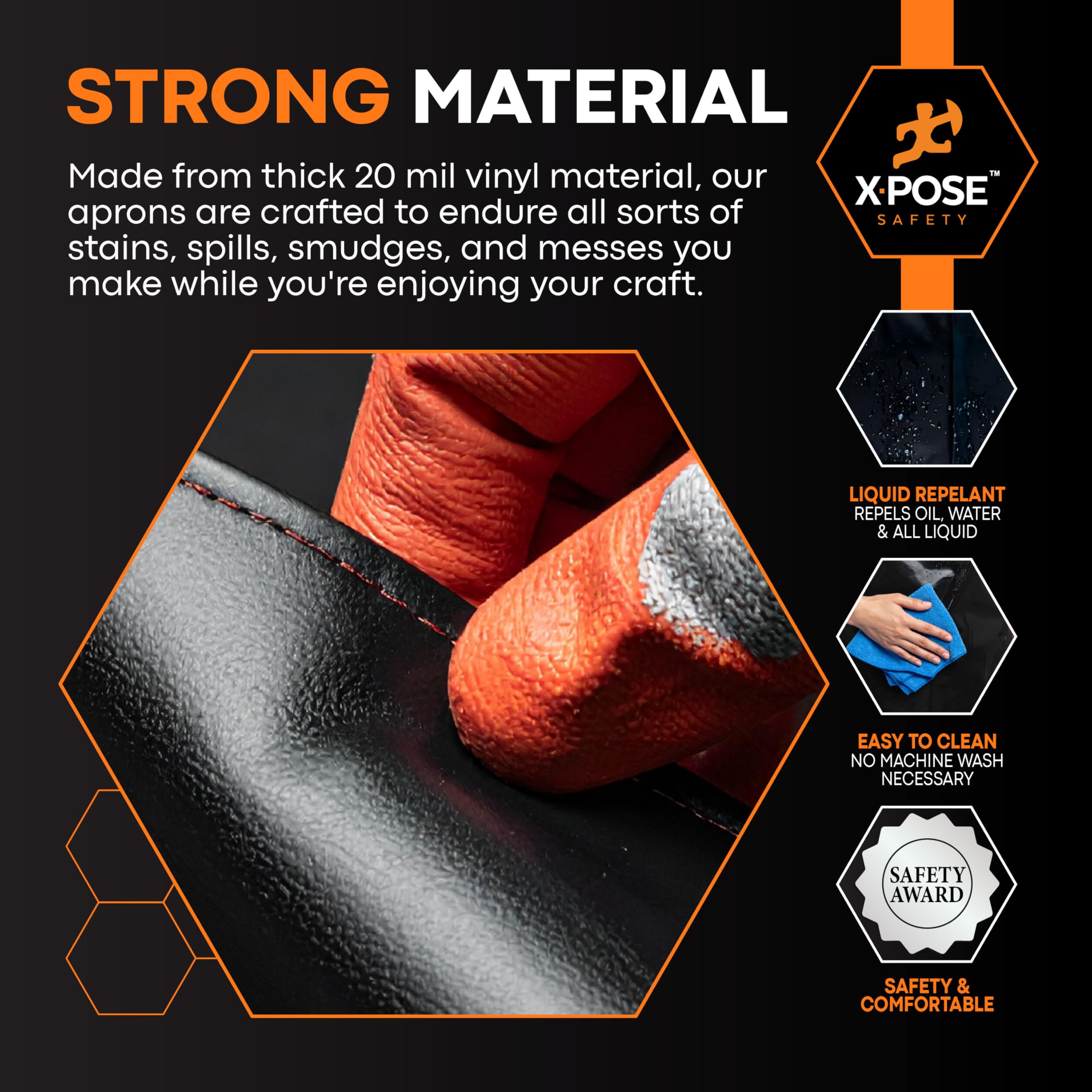 Xpose Safety Heavy Duty Vinyl Apron - Industrial Grade Waterproof Material For Ultimate Protection, Lab Work