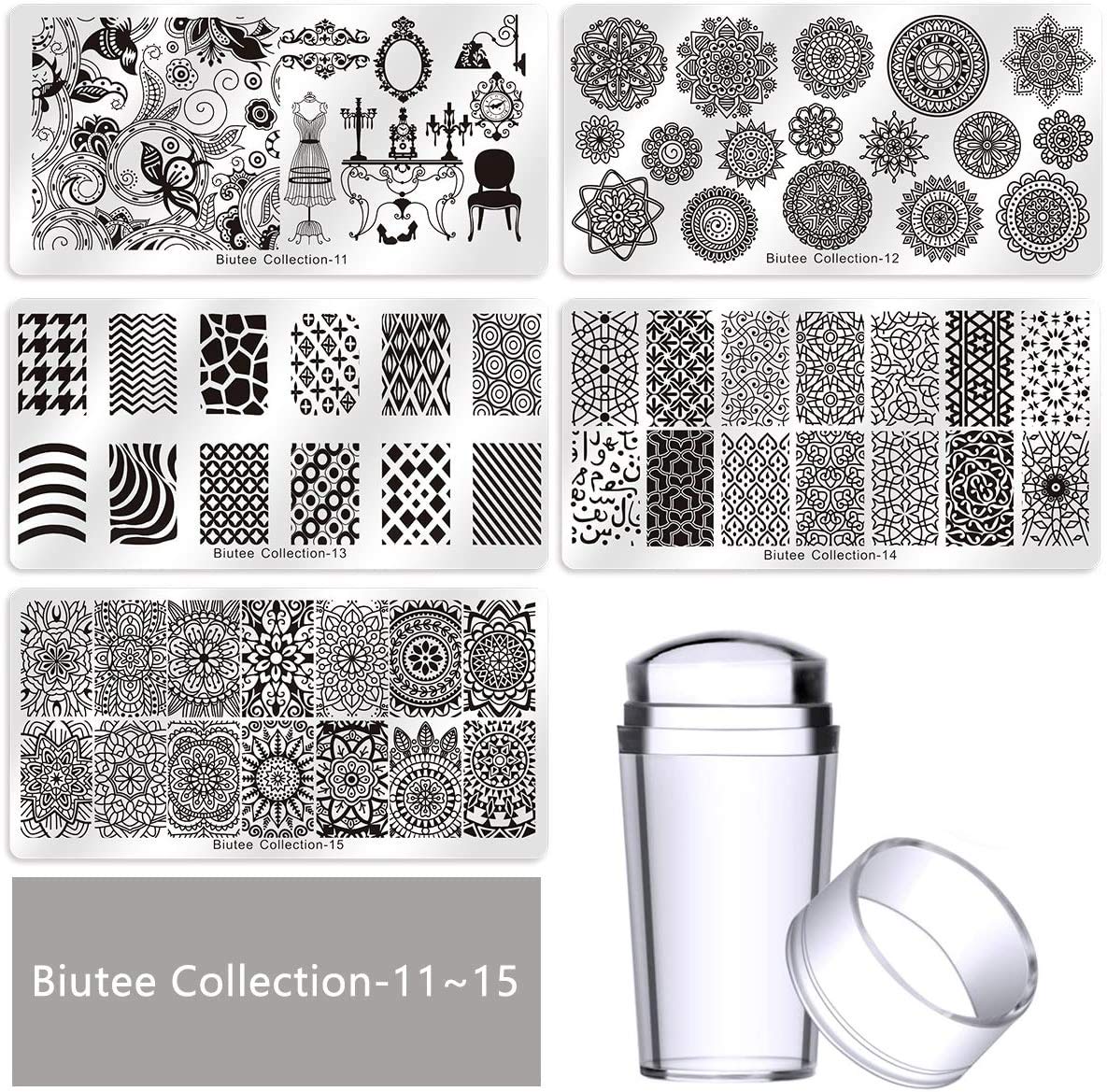 Biutee Nail Art Stamping Placas 19 Uñas Manicura Estampado Plantilla