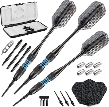 Viper Bobcat Adjustable Soft Tip Darts Blue Rings 16-18 Grams