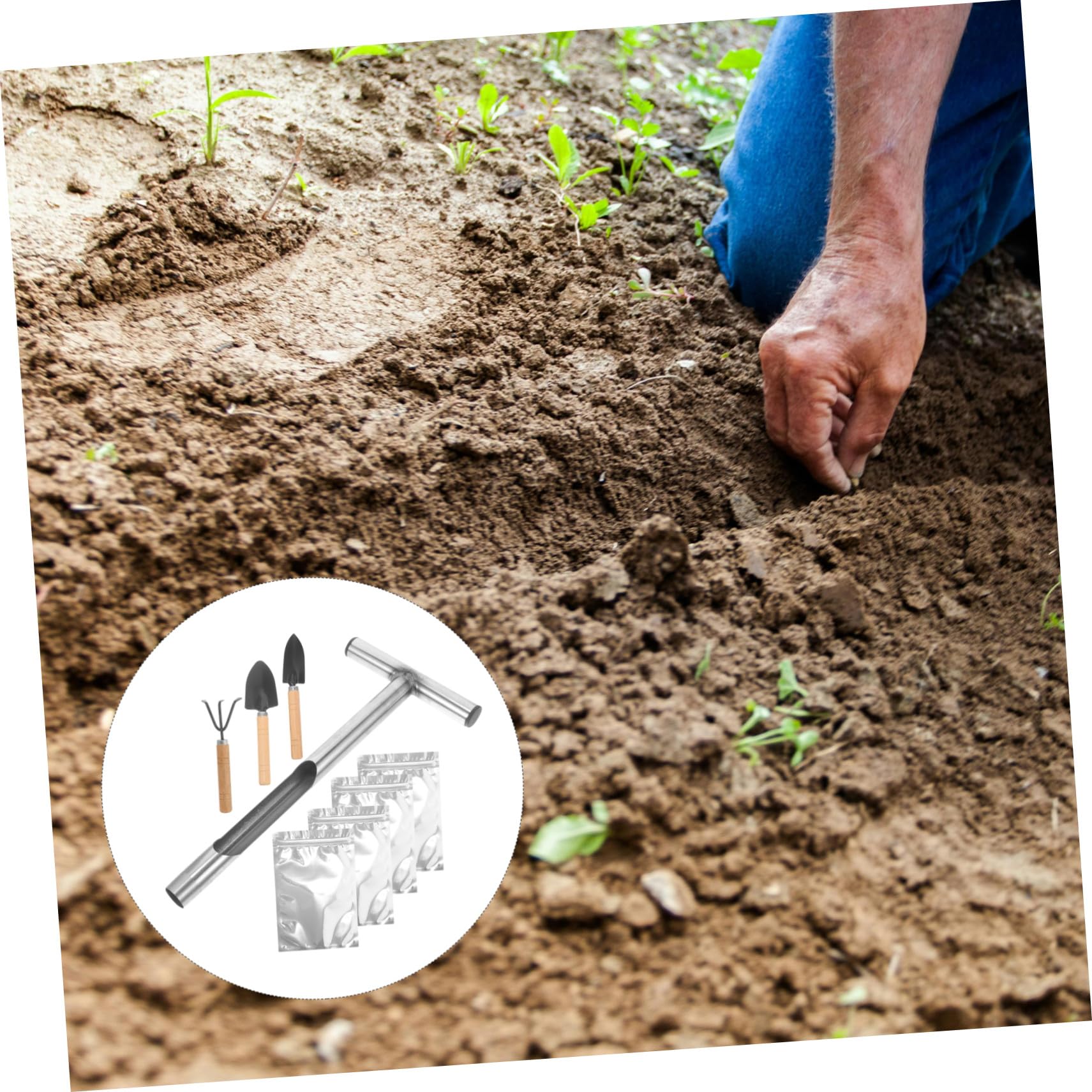 GALPADA Bodenprobennehmer aus Edelstahl mit T-Griff Metallenes Bodenprobenahmewerkzeug für Garten Praktisches und Zeitsparendes Probenahme Satz