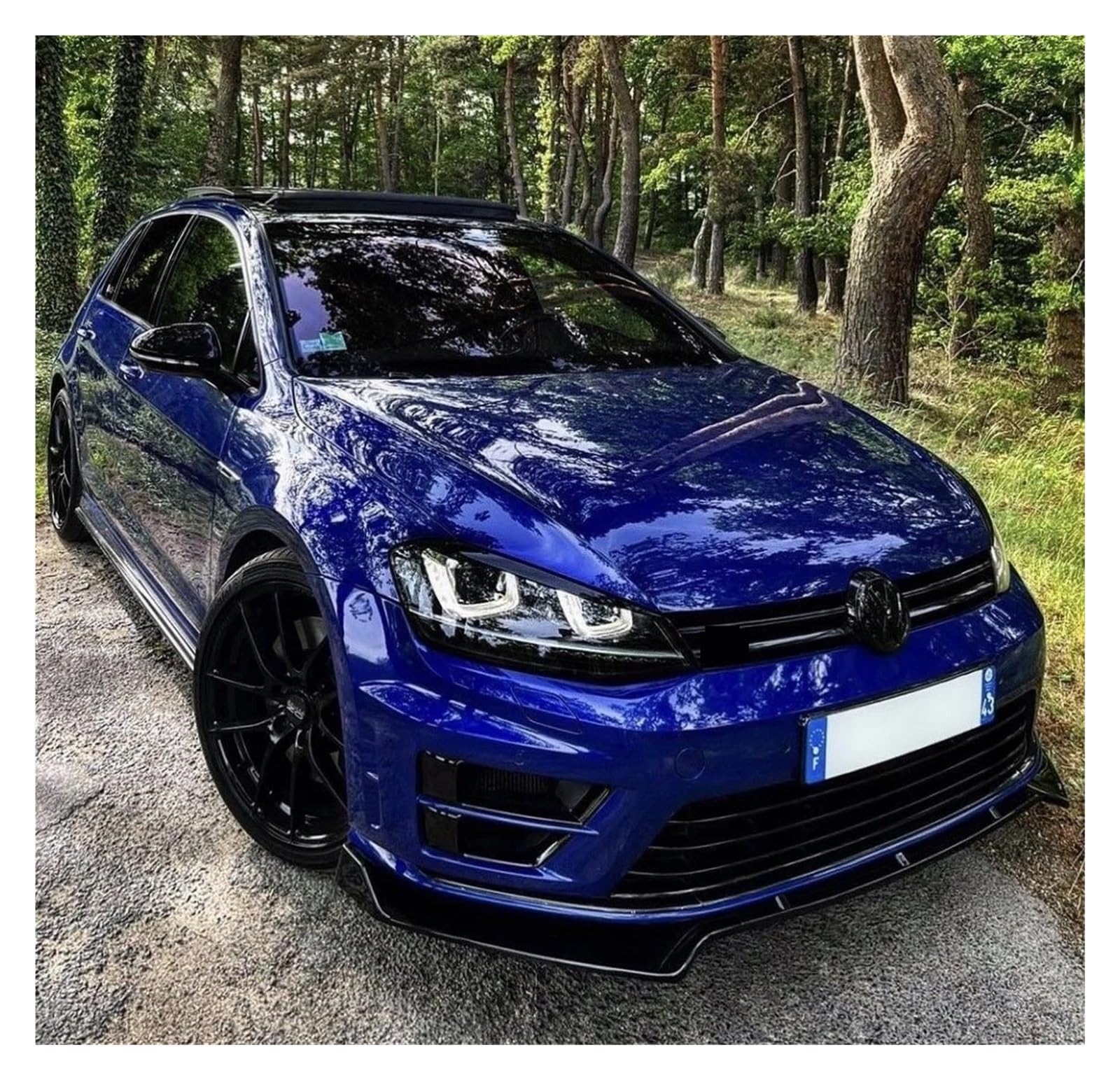 Spoiler Anteriore Per VW Golf 7.5 MK7/MK7.5 (2013-2020) GTI/GTD/R/R-Line, ABS, Nero Pianoforte, Da Imbullonare