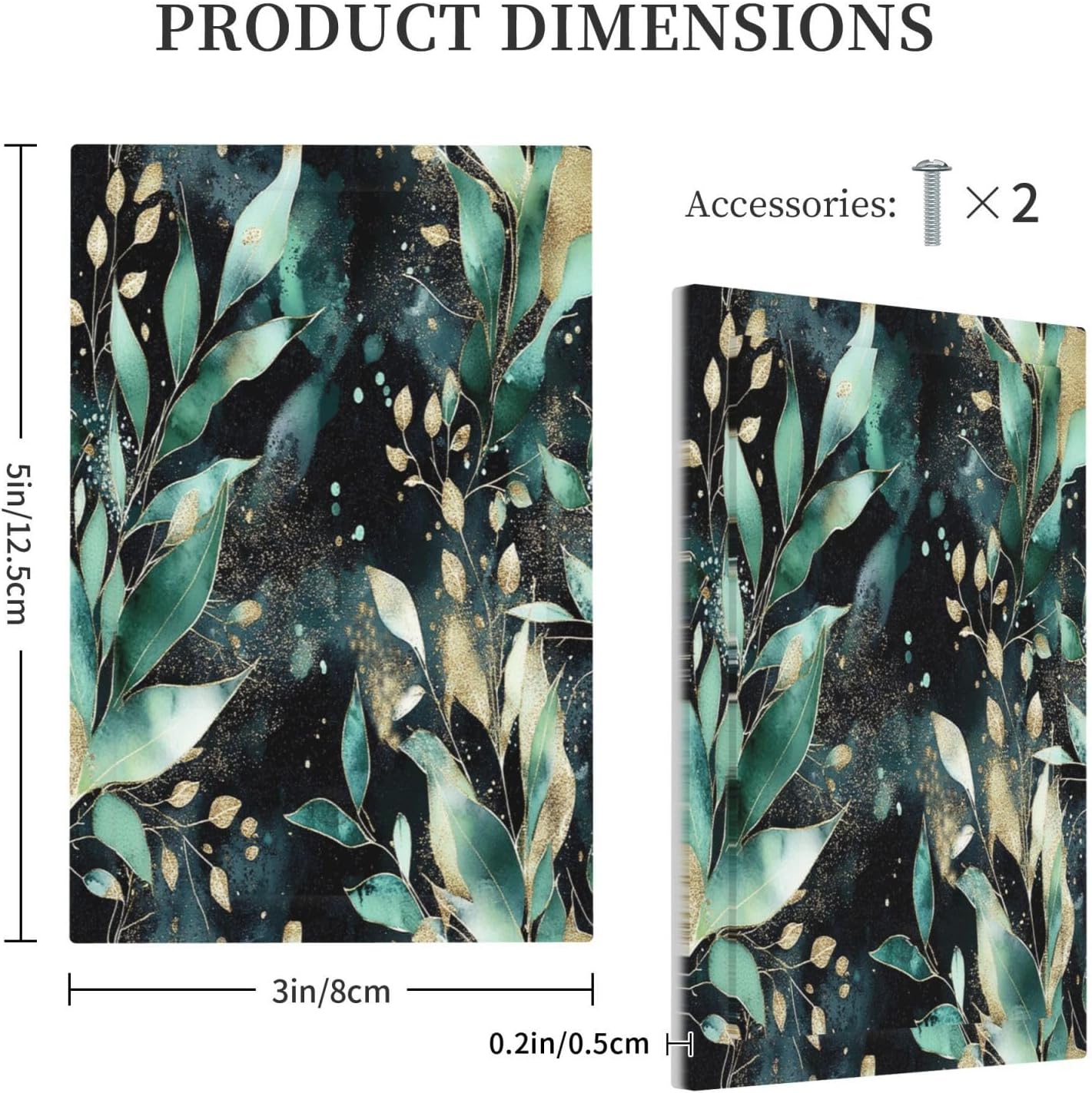 Light Switch Cover Plate Boho Forest Vintage Plant Leaves 1 Gang No Device Blank Electrical Wall Plates Faceplate Decorative Switch Plate For Bed Room Living Room Decor