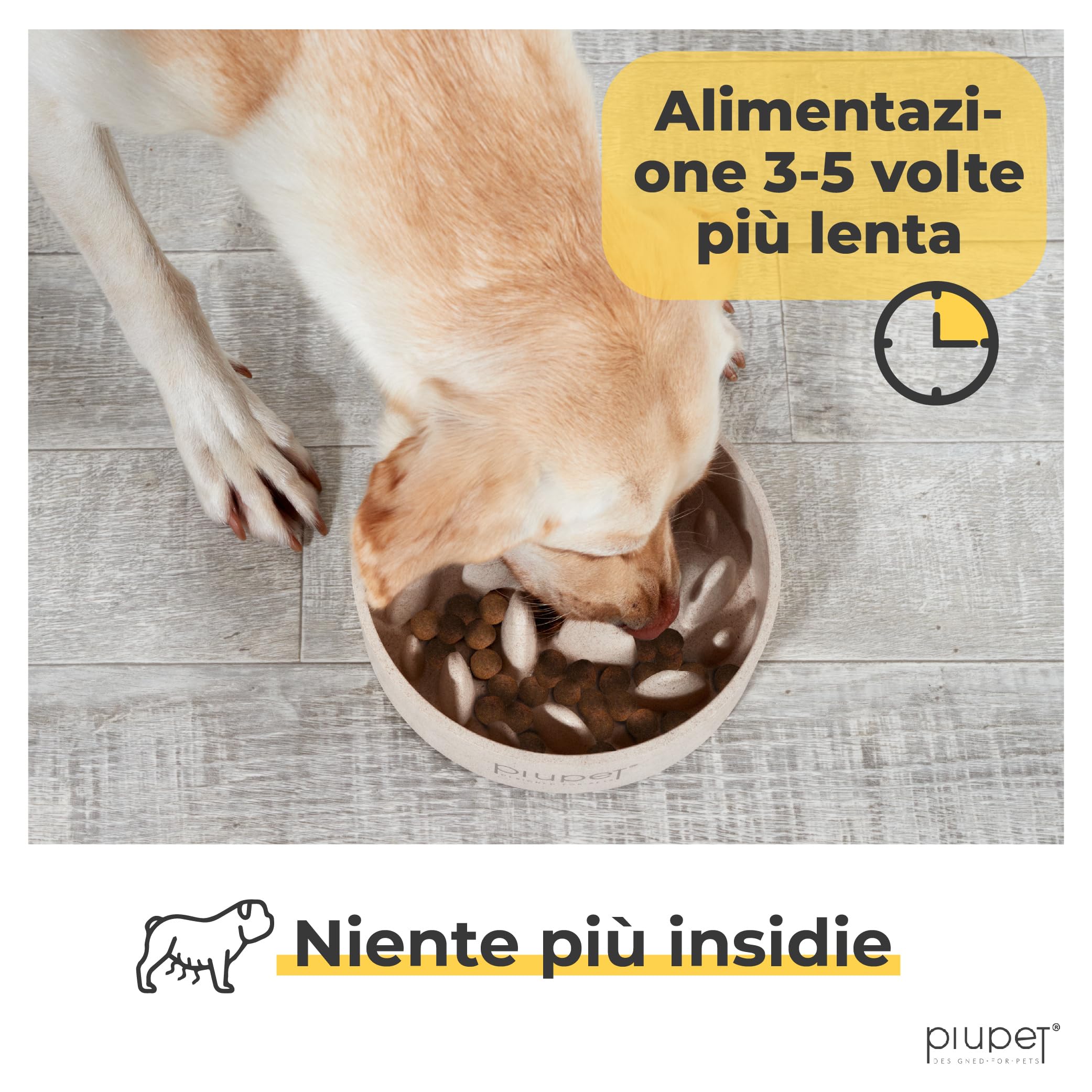 PiuPet Ciotola per cani con alimentatore lento I 1,4L I lavabile in lavastoviglie I grande ciotola per cani con alimentazione lenta I Ciotola per cibo per cani I Dog Feeder Slow Feeder Bowl Large