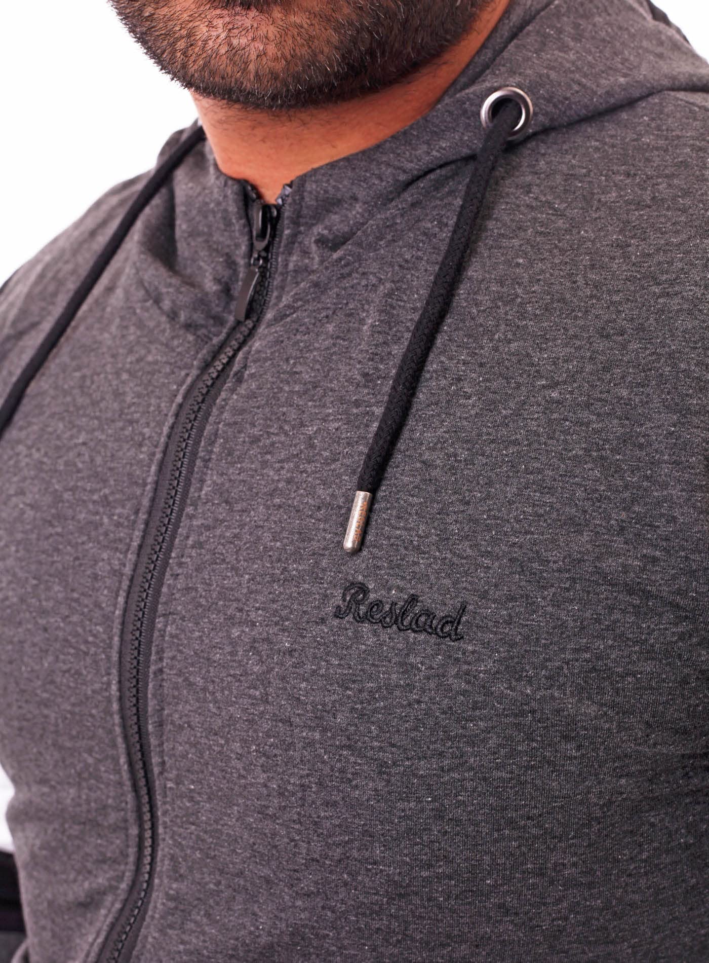 Reslad RS-5087 - Tuta sportiva da uomo, per il tempo libero, pantaloni da jogging + felpa con cappuccio con zip