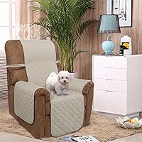 Vista 2 de U-NICE HOME Funda para sillón reclinable, reversible, con correas elásticas, resistente al agua, protege de perros y mascotas, sillón extragrande