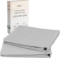 Vista 19 de California Design Den Juego de 2 fundas de almohada estándar tamaño Queen - 100% algodón, juego de 2 fundas de satén suave, se adapta a almohadas