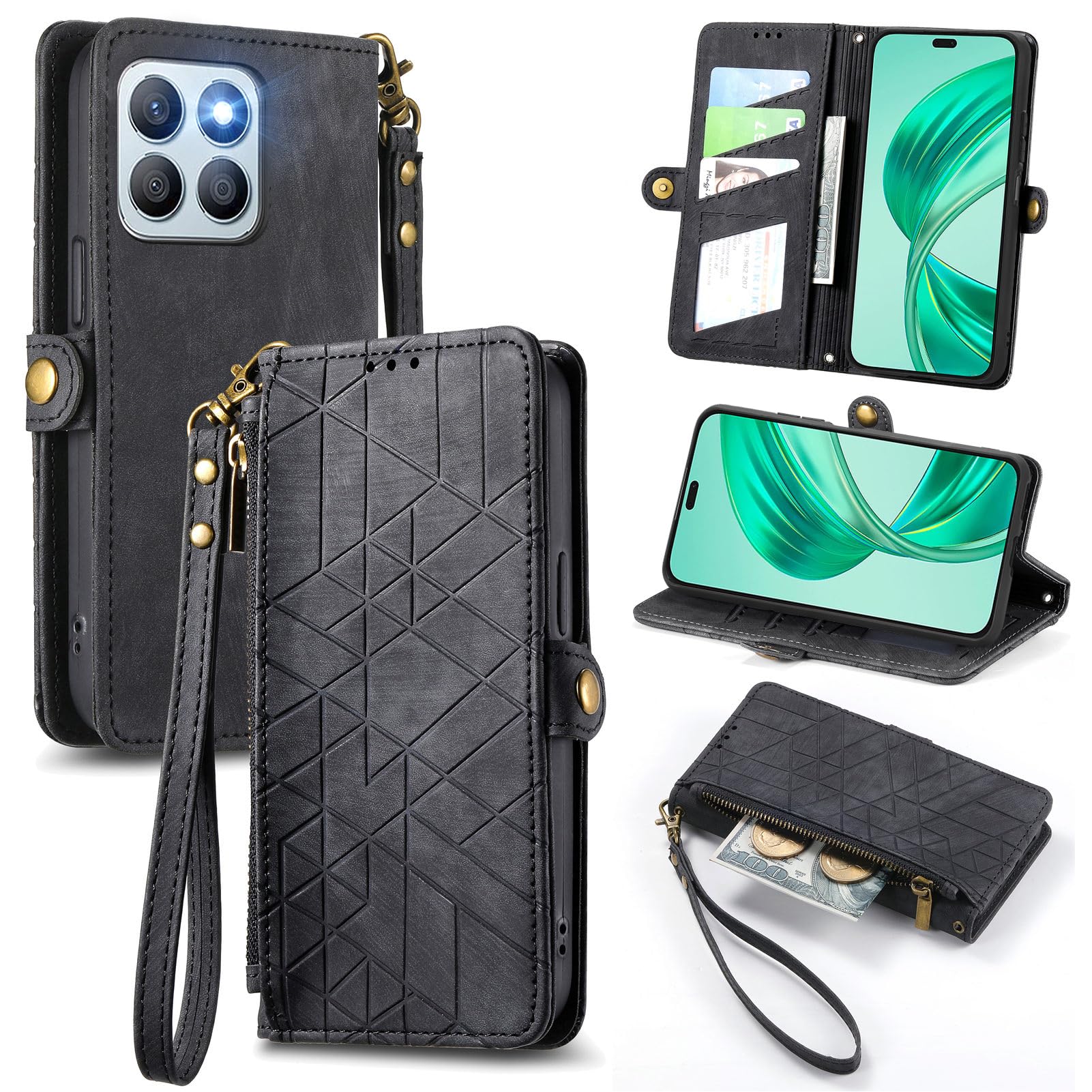 MOJIA Cover Compatibile Huawei Honor X8a, PU Custodia Antiurto