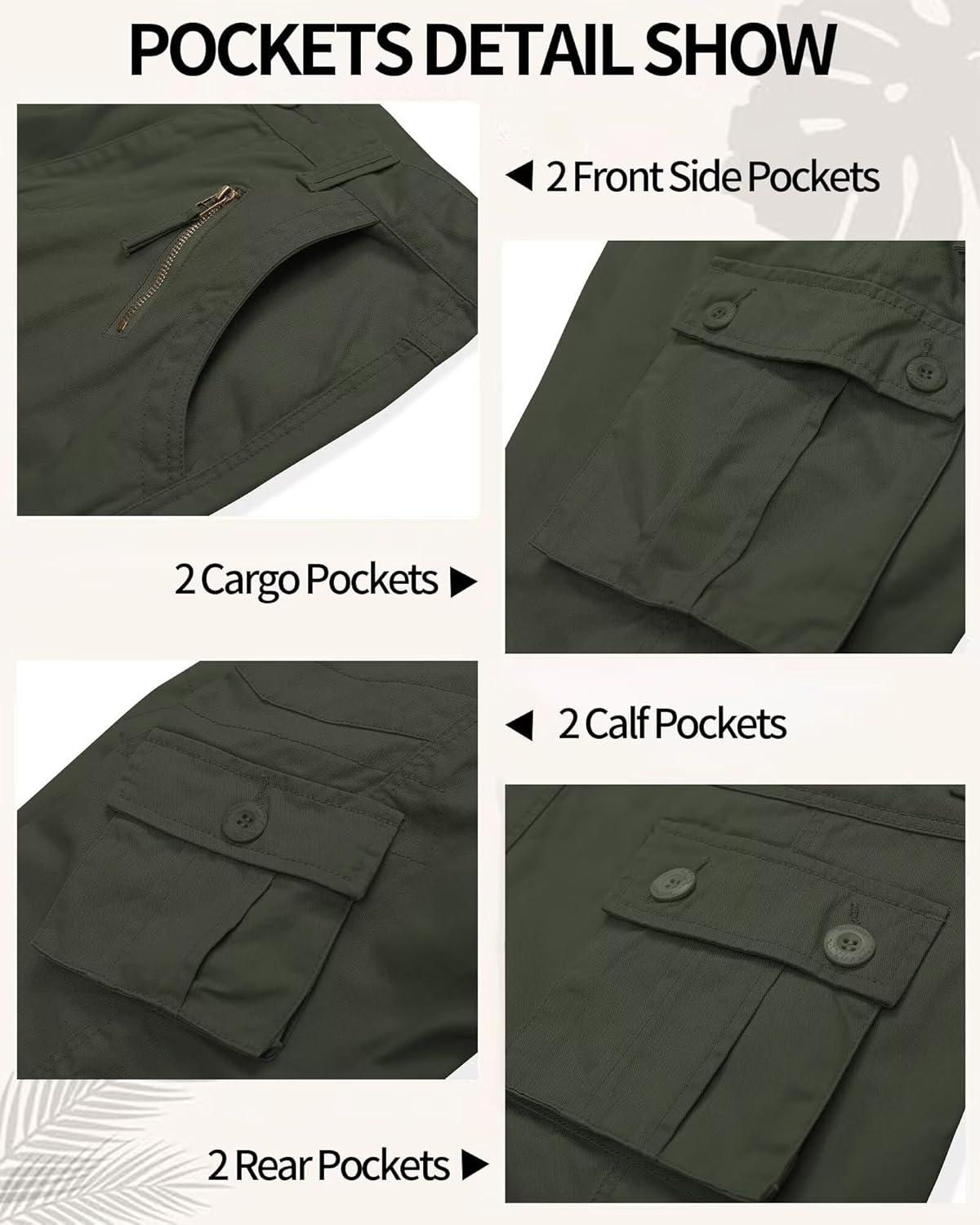 Cargo Pants for Men Camo Casual Pants Relaxed Fit BDU Hiking Pants Ripstop Work Pants with 8 Pockets