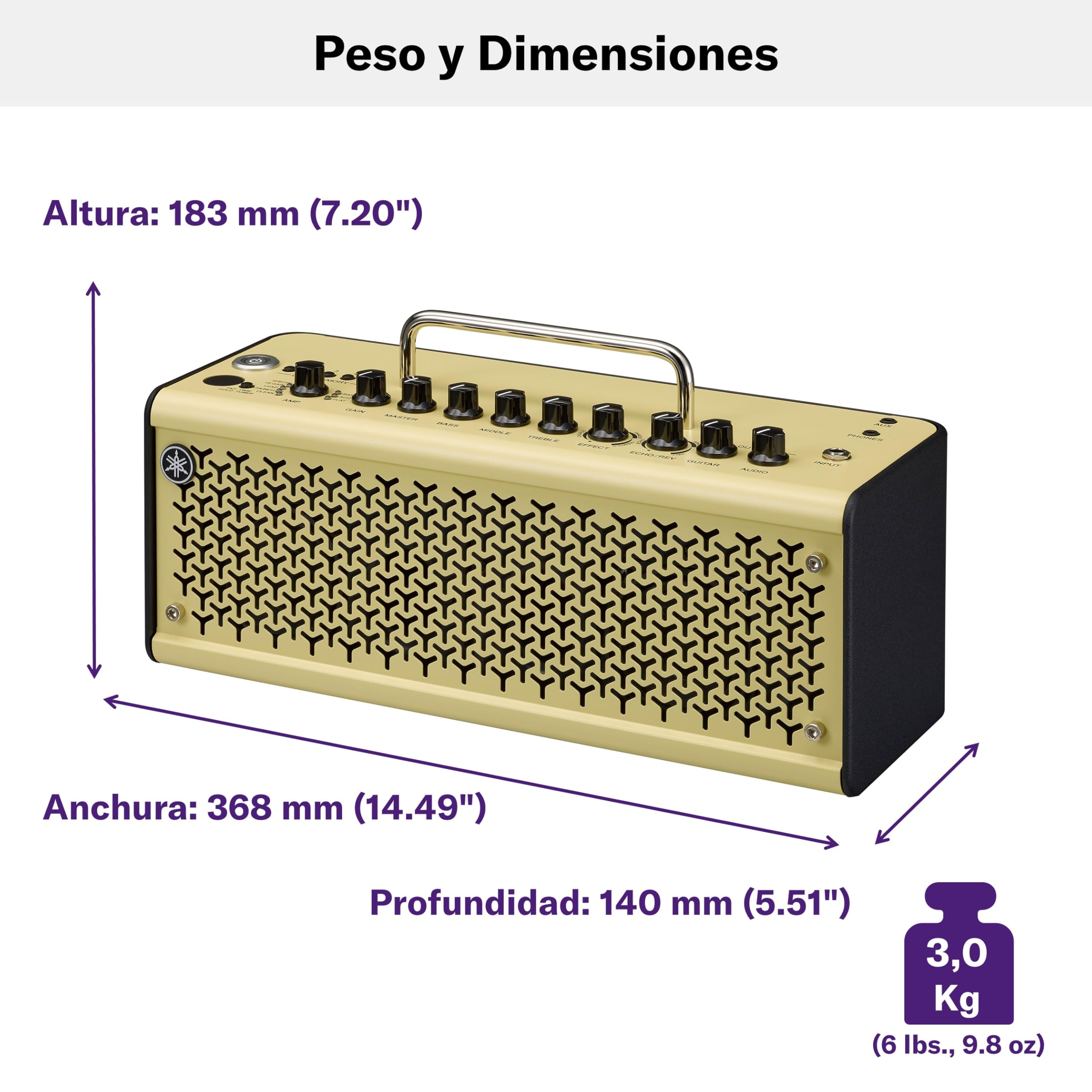 Yamaha THR10II Amplificateur Bluetooth pour guitare, puissance de 20W, doté de 15 modèles d'amplis guitare et basse, 3 modes flat et 3 modèles de micros, compact et portable