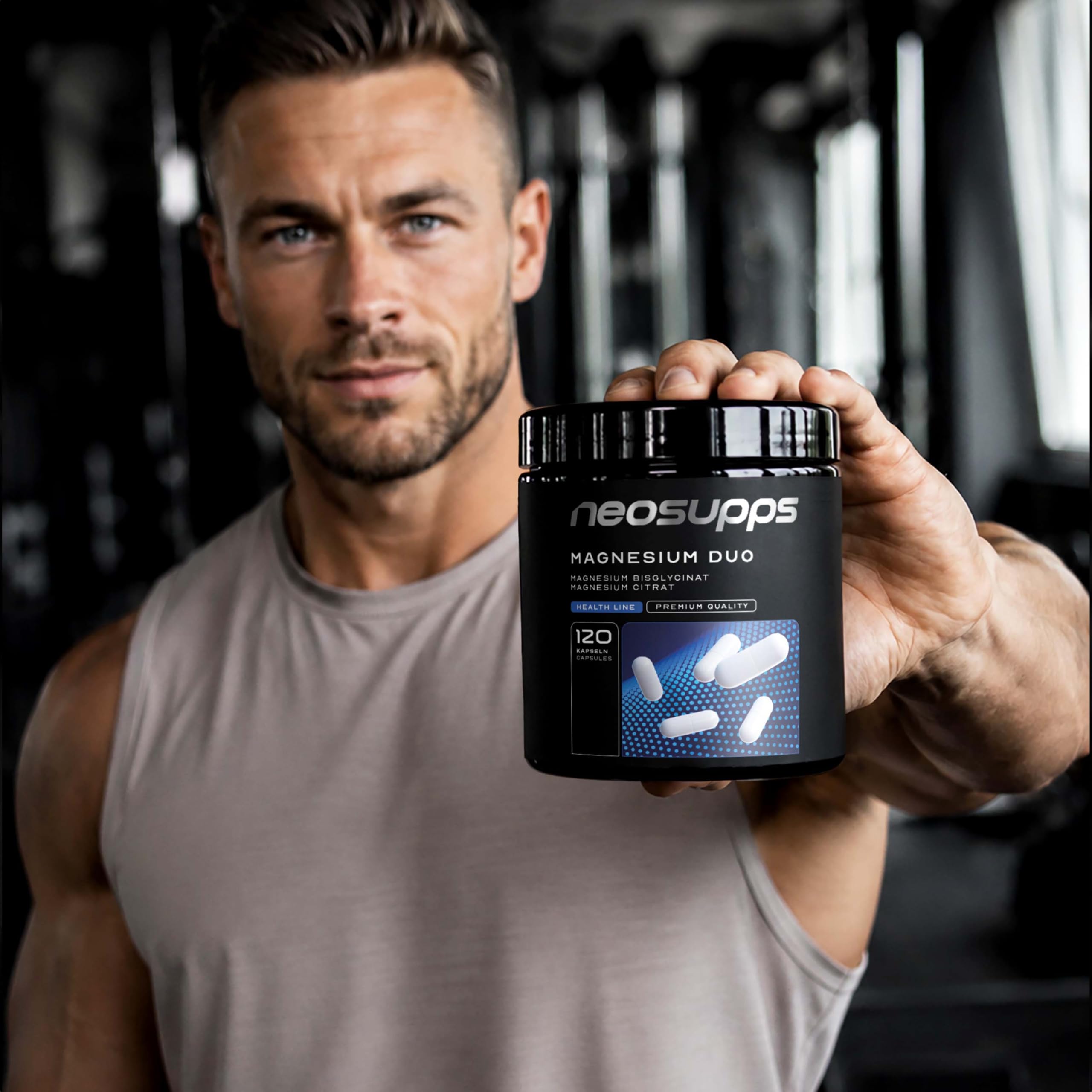 Neosupps Magnesium Duo 360 Kapseln, Bisglycinat Citrat Komplex, Hochdosiertes Nahrungsergänzungsmittel, Bioverfügbarkeit, Unterstützt Muskelkontraktion, Nervensystem und Energiestoffwechsel, Vegan