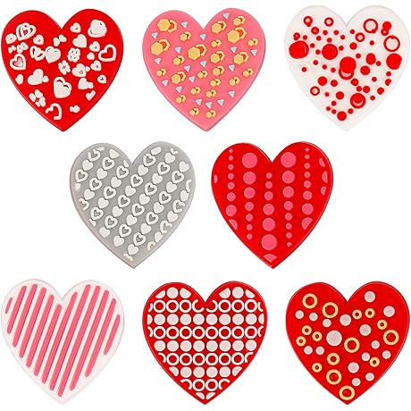 8Pcs Valentine's Day Heart-Shaped Shoe Decor Charms